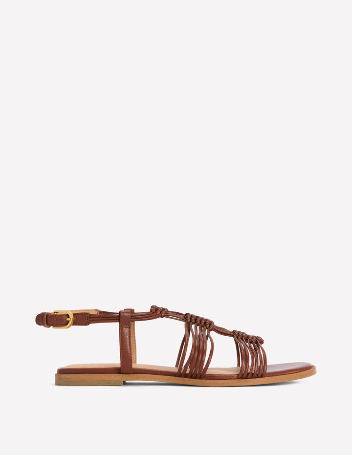 Multi Strap Knot Sandal-Tan