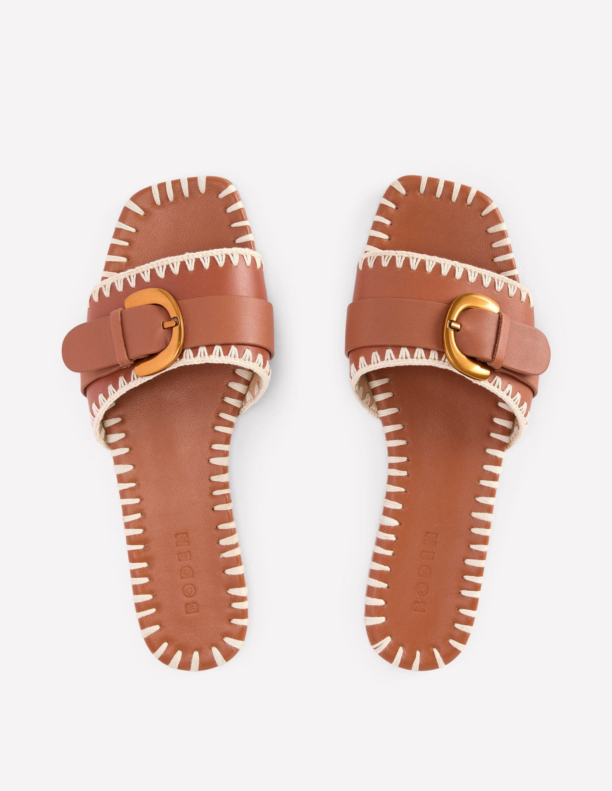 Trim Detail Flat Sandal-Tan-5