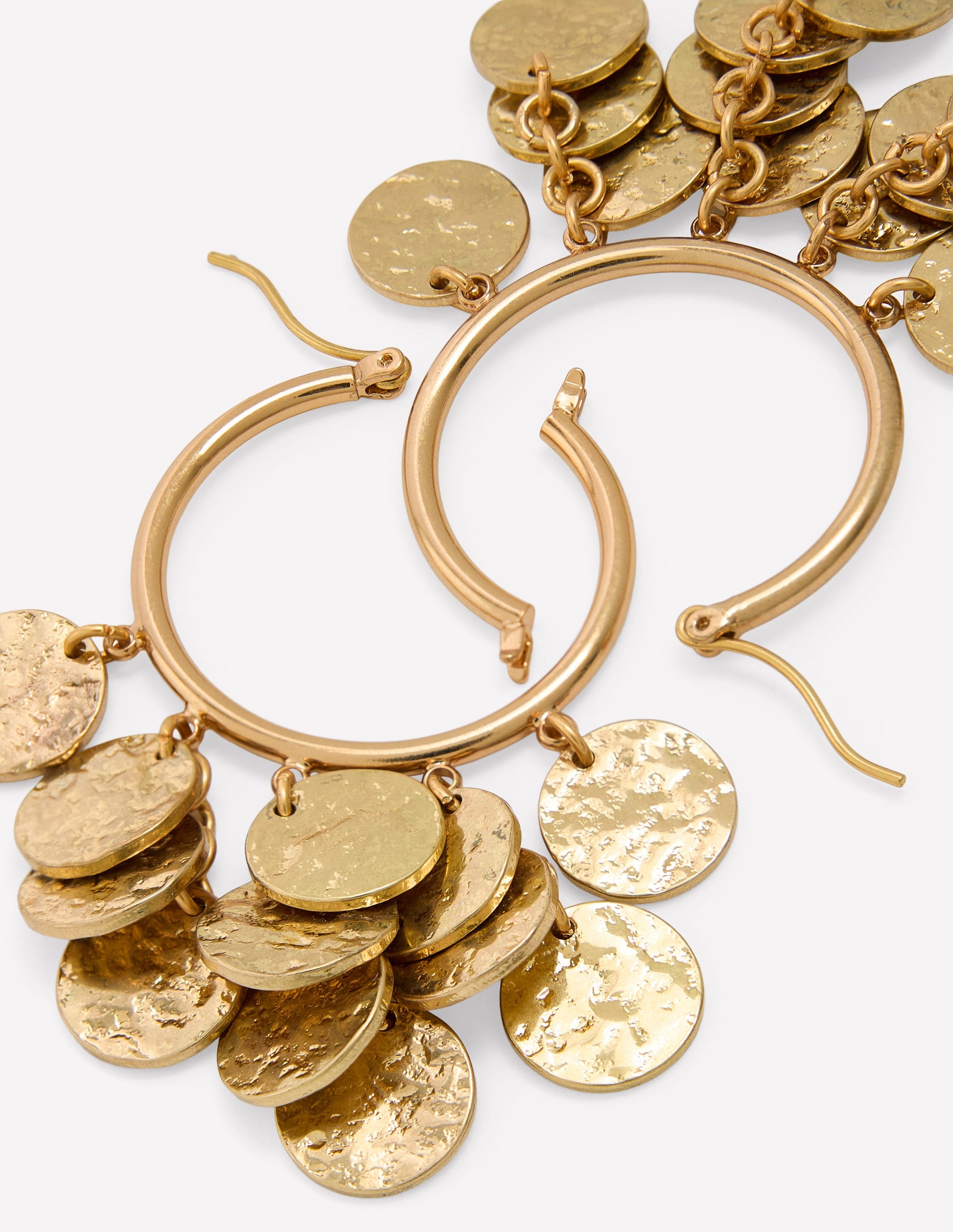 Hammered Gold Teardrop Hoops-Gold Colour-4