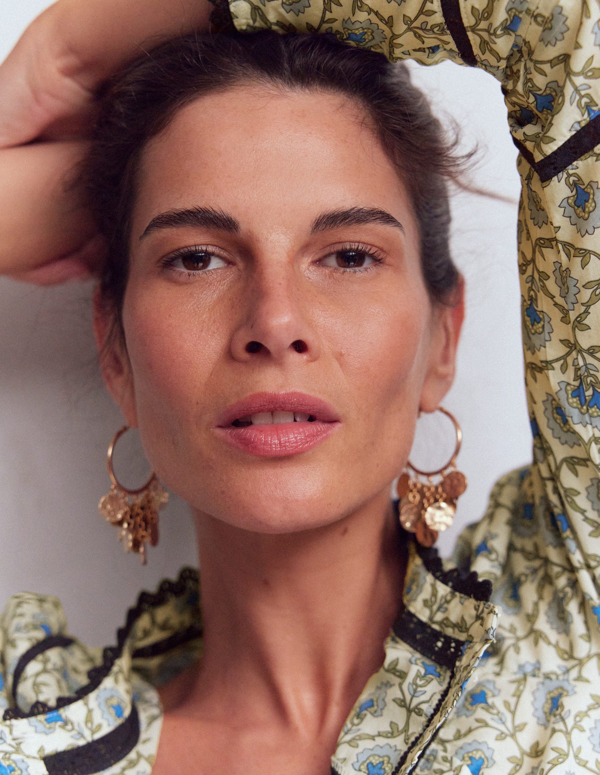 Hammered Gold Teardrop Hoops-Gold Colour-2