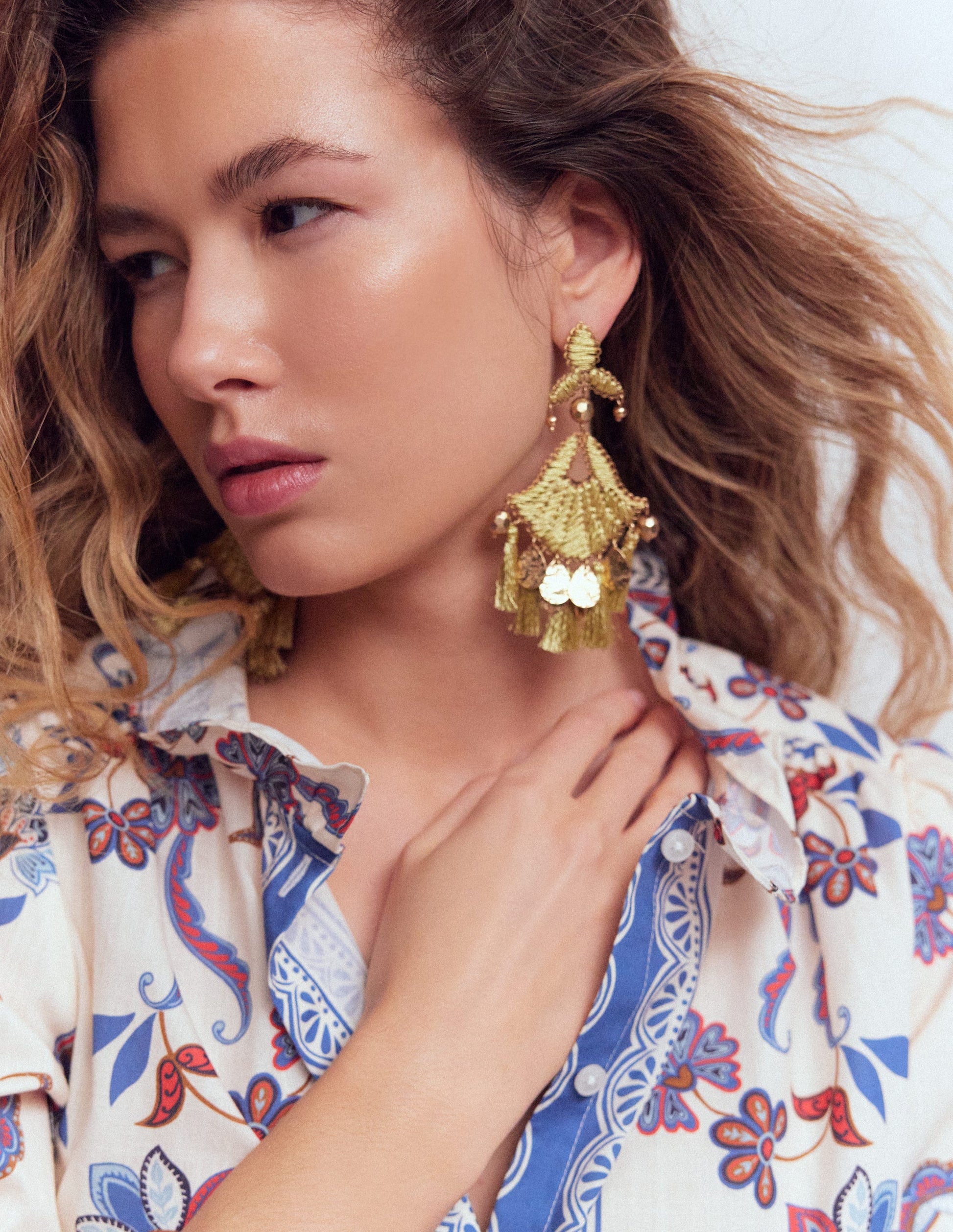 Mega Motif Earrings-Gold Colour-2