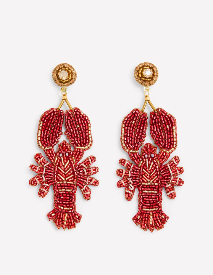 Novelty Beaded Earrings-Lobster