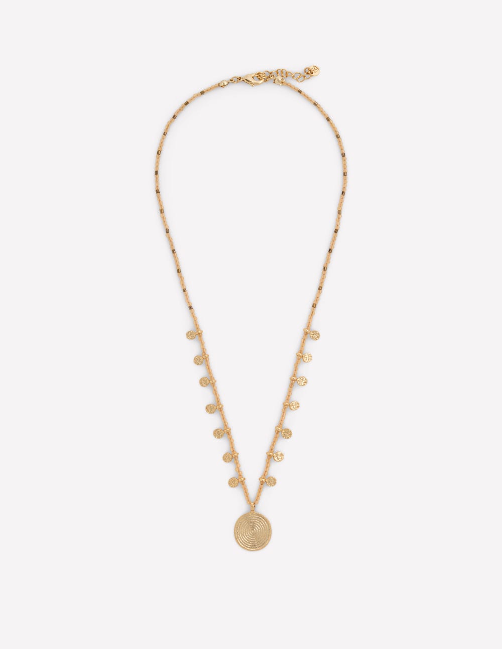 Short Bead Strand Necklace-Gold - Image 1