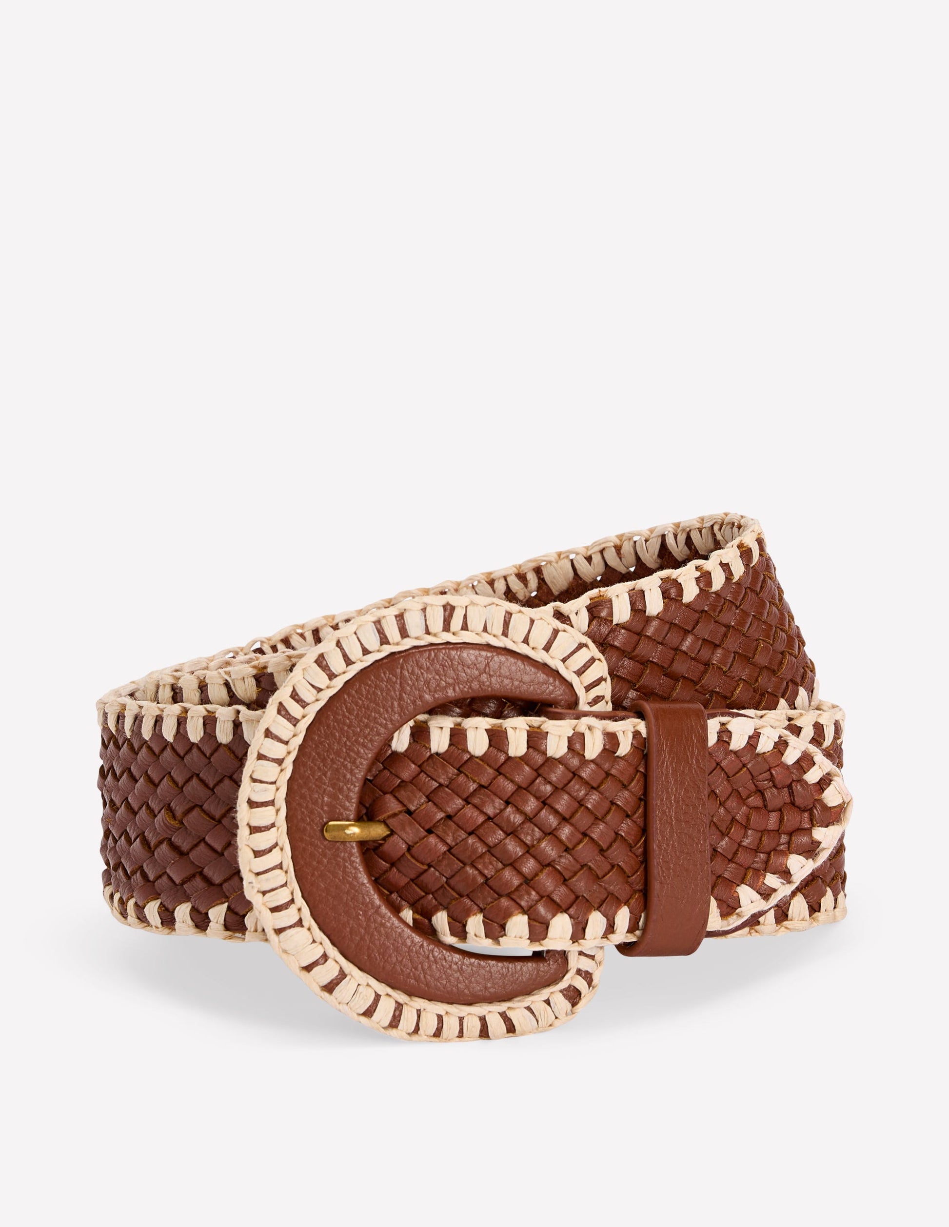 Woven Stitch Belt-Tan-1