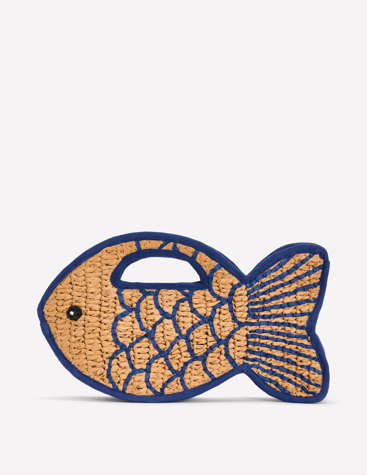 Novelty Fish Clutch-Natural/Bright Blue - Image 1