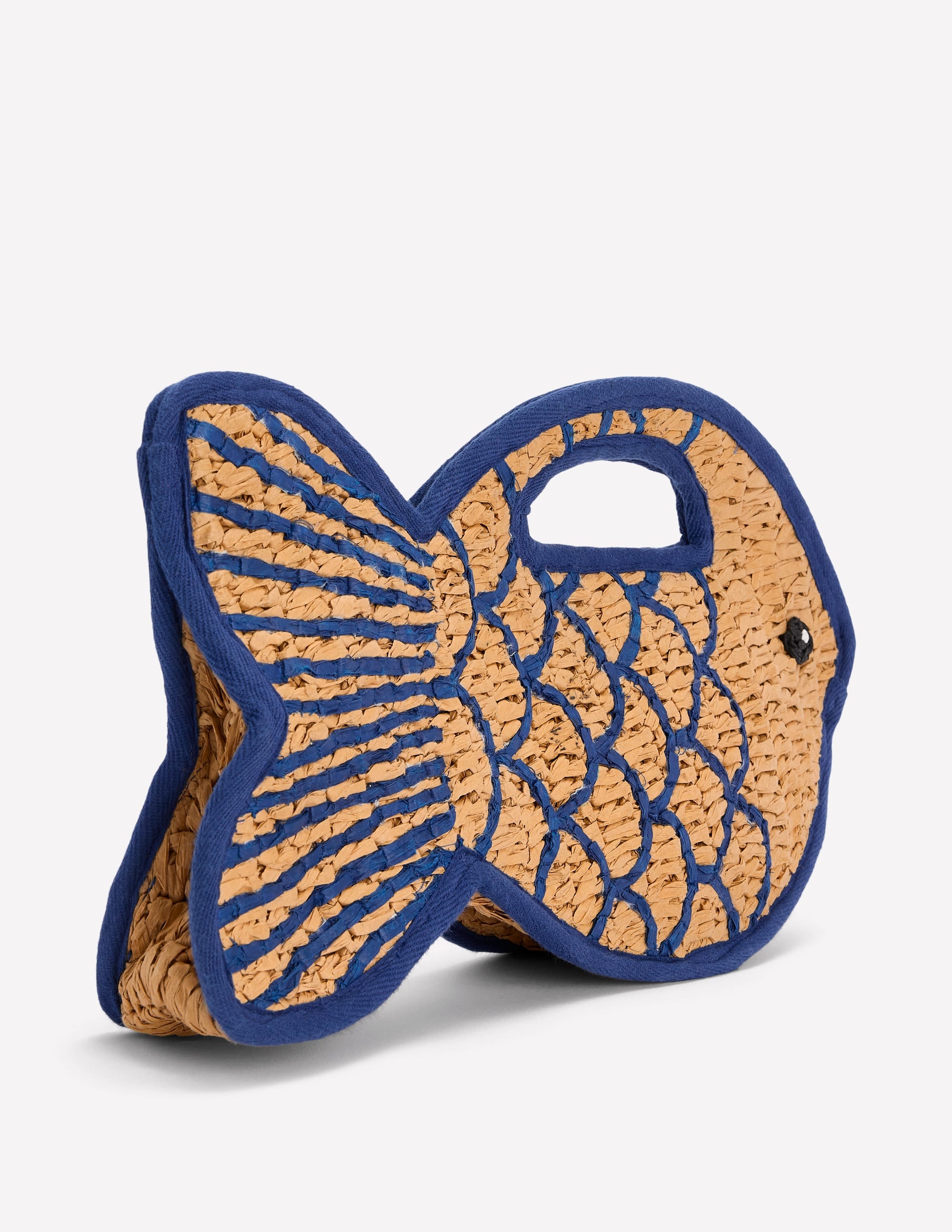 Novelty Fish Clutch-Natural/Bright Blue - Image 3