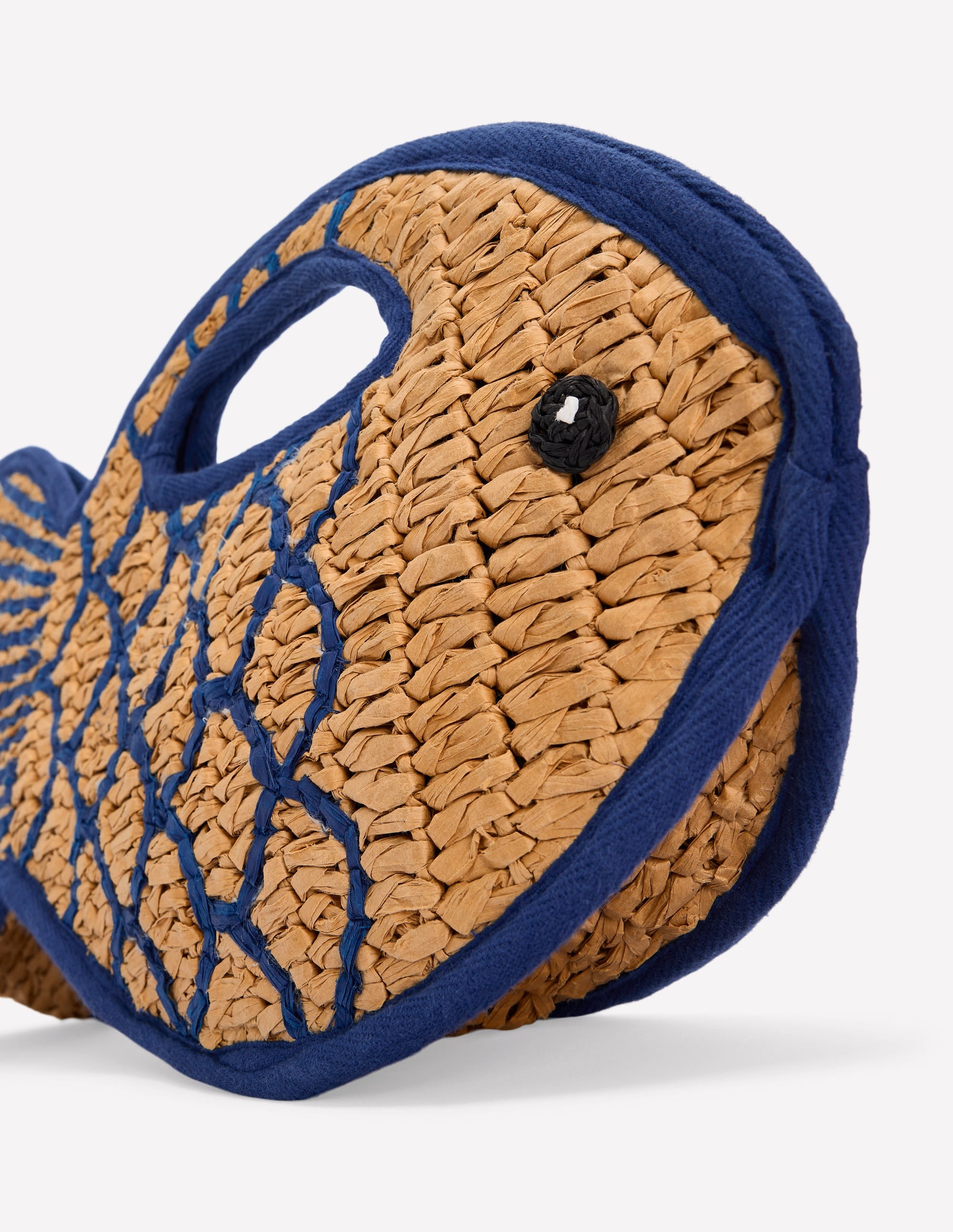 Novelty Fish Clutch-Natural/Bright Blue - Image 4