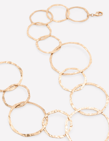 Statement Circle Necklace-Gold Colour-4