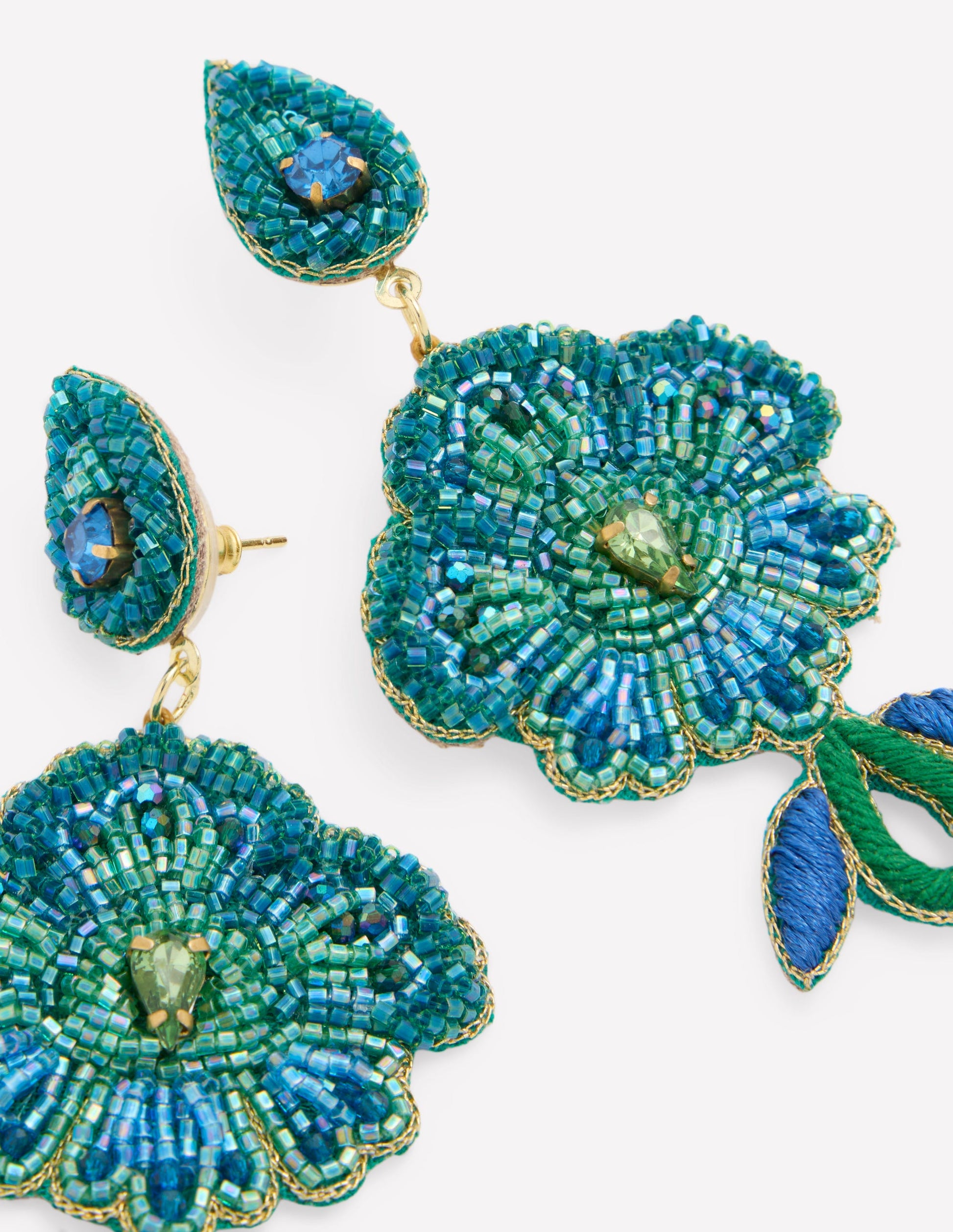 Flower Occassion Earring-Blue-4