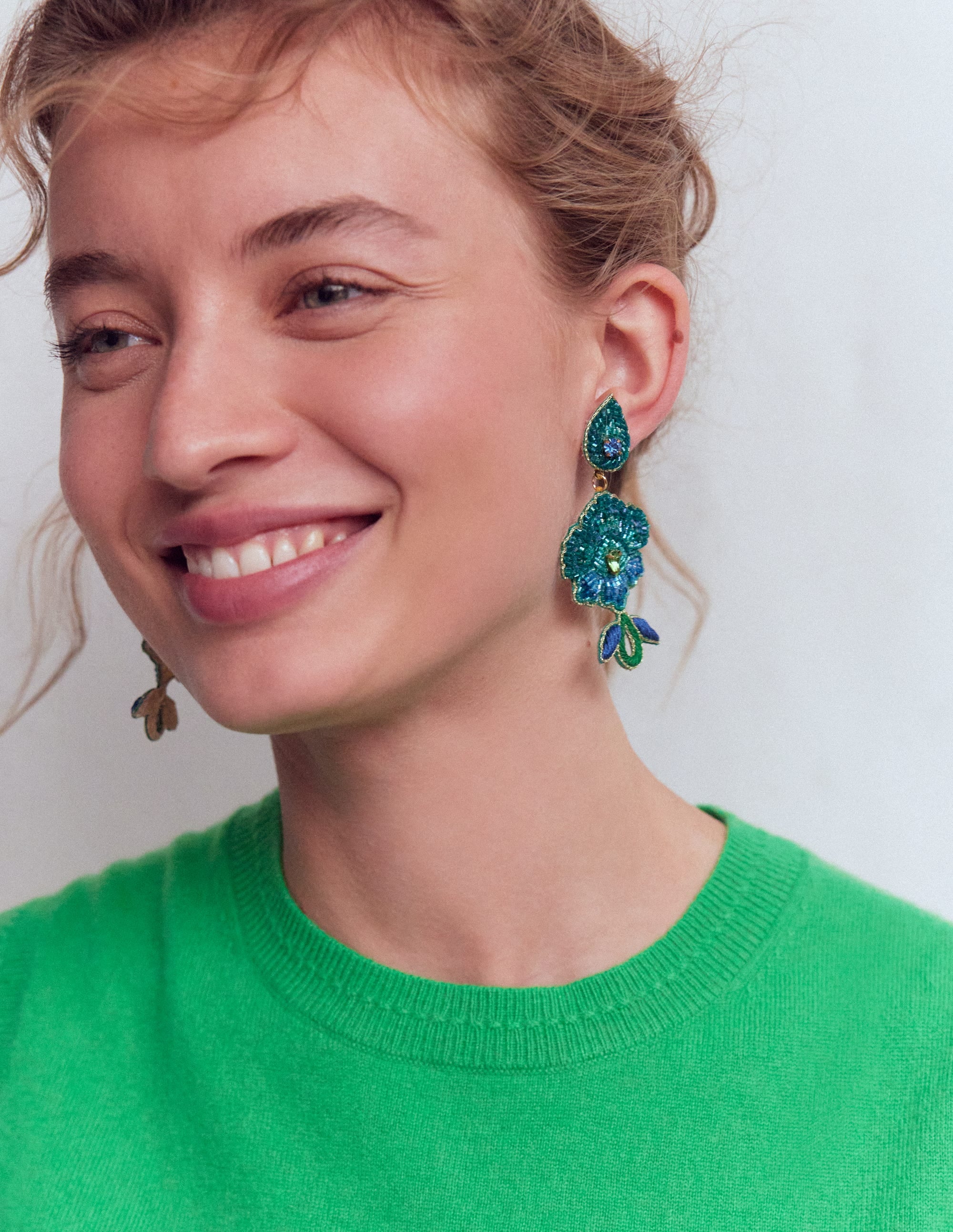 Flower Occassion Earring-Blue - Image 2