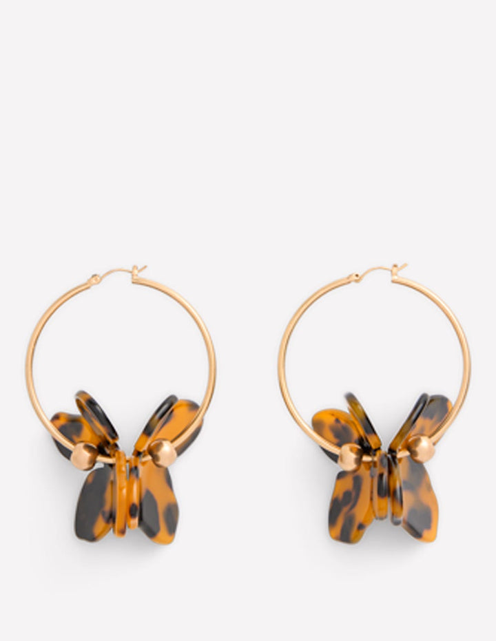 Resin Flower Hoops-Brown Tort