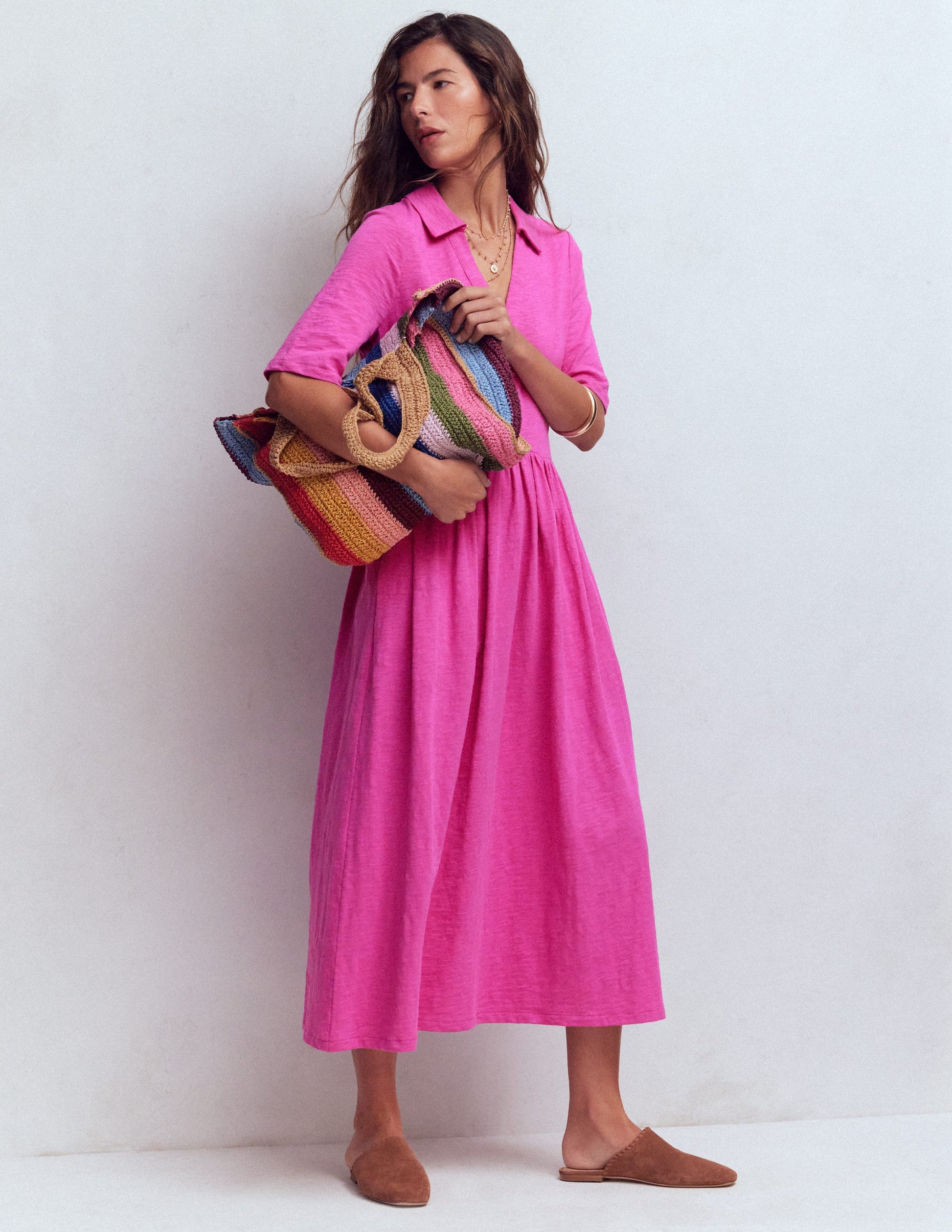 Aria Collared Jersey Dress-Passion Flower-1