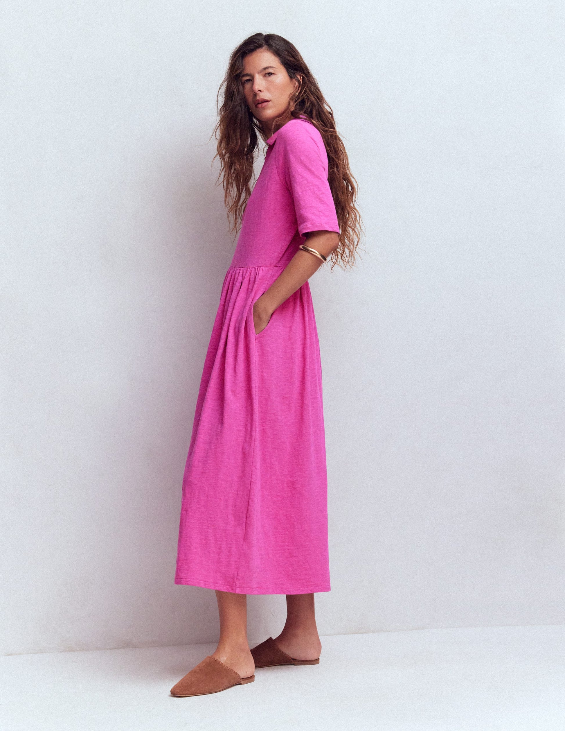 Aria Collared Jersey Dress-Passion Flower-4