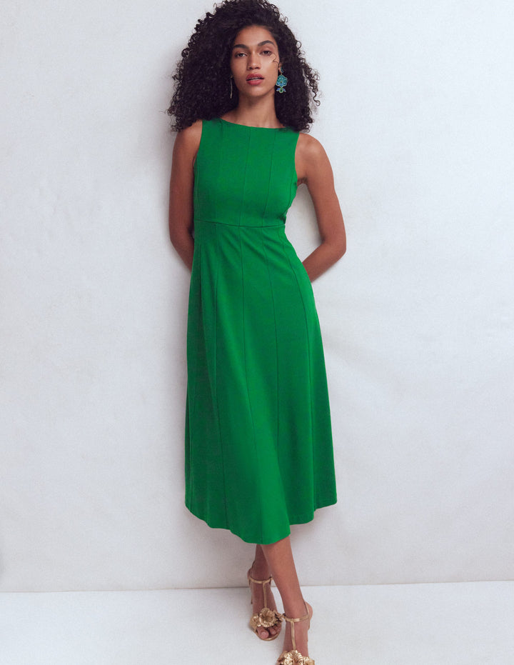 Sleeveless Ponte Dress-Fresh Green