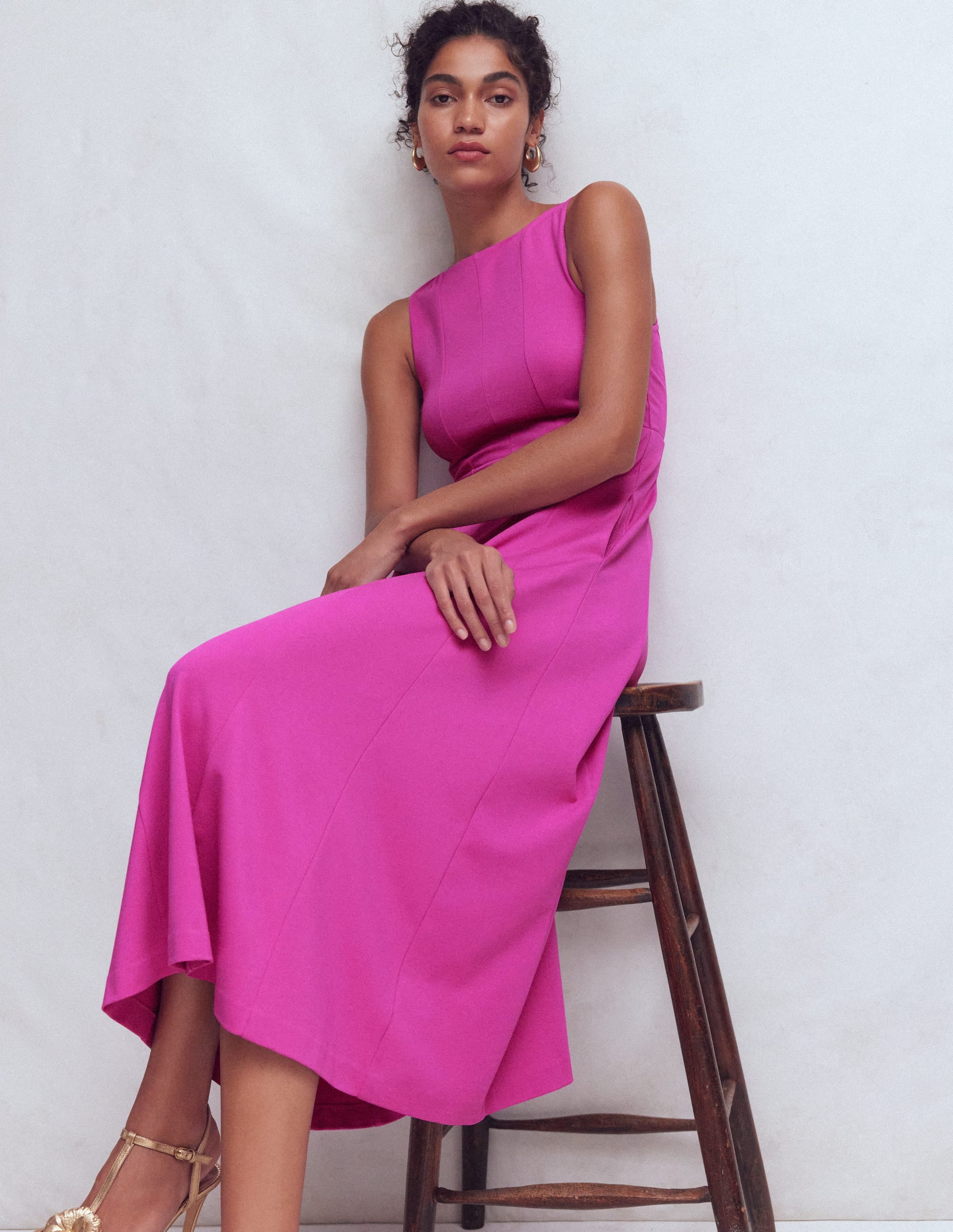 Sleeveless Ponte Midi Dress-Passion Flower - Image 1