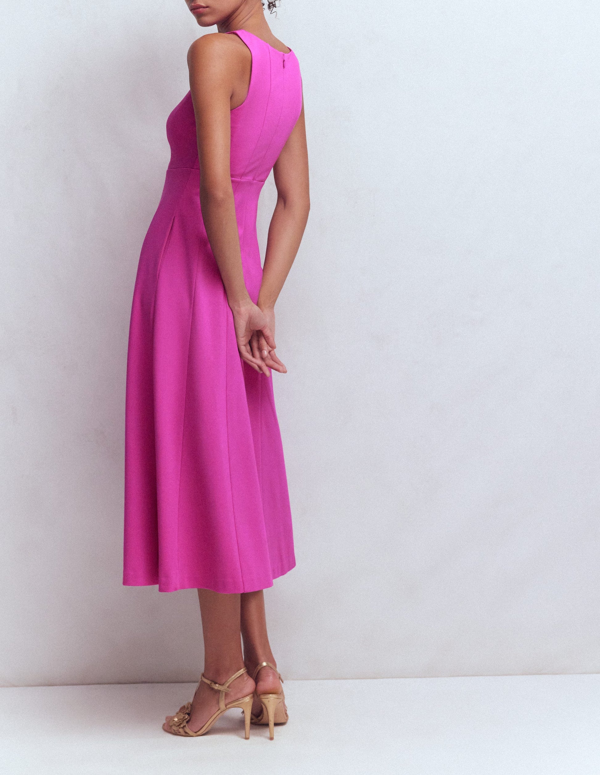 Sleeveless Ponte Midi Dress-Passion Flower-4