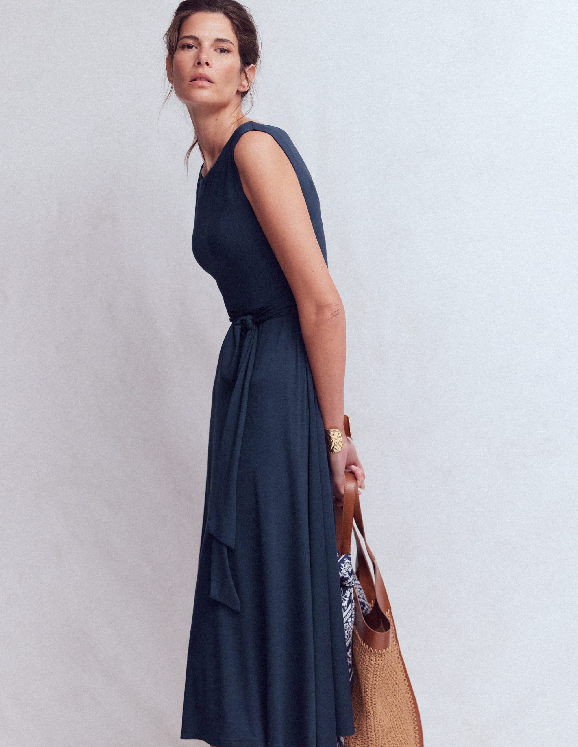 Tamsin Jersey Midi Dress-Navy - Image 1