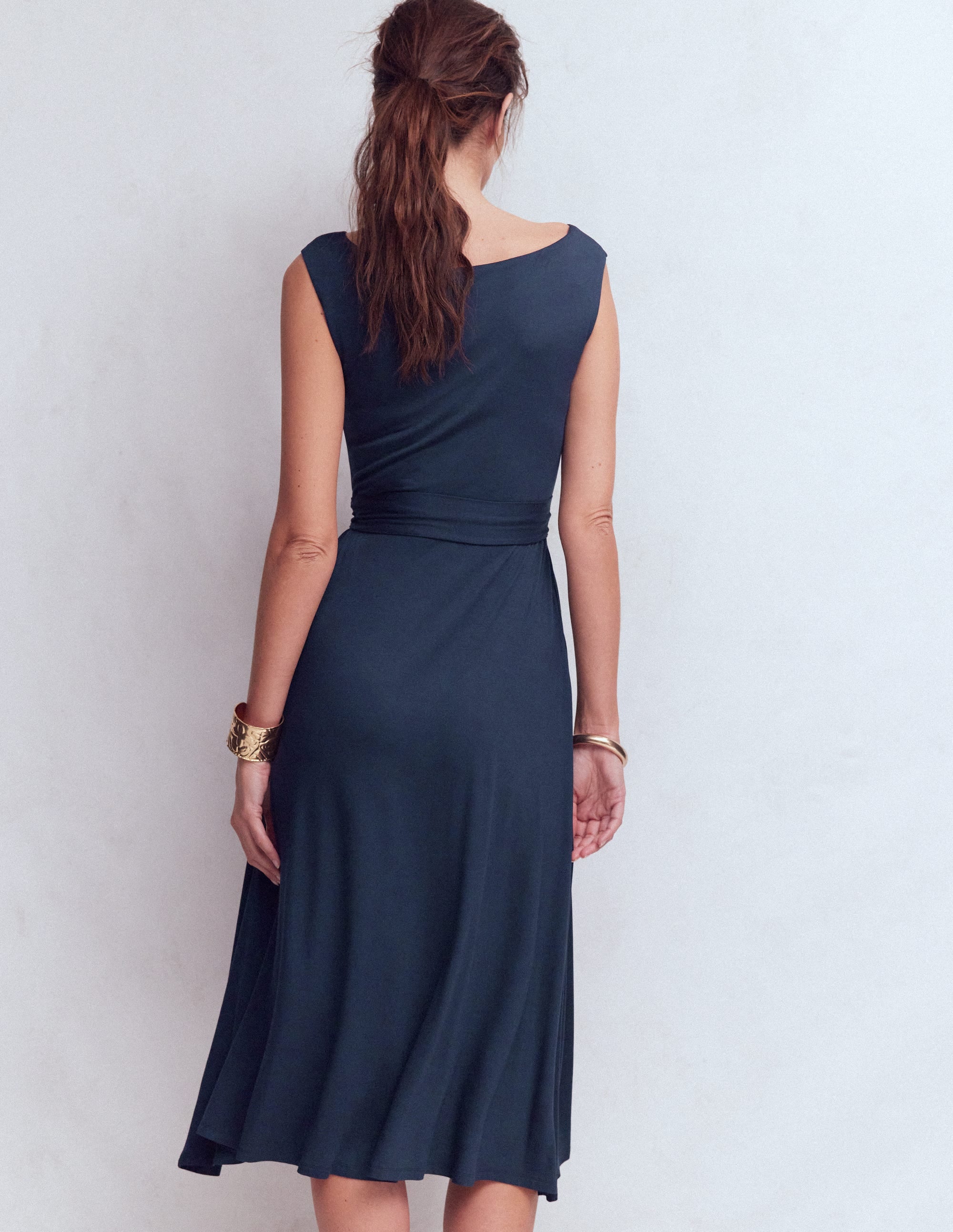 Tamsin Jersey Midi Dress-Navy - Image 3
