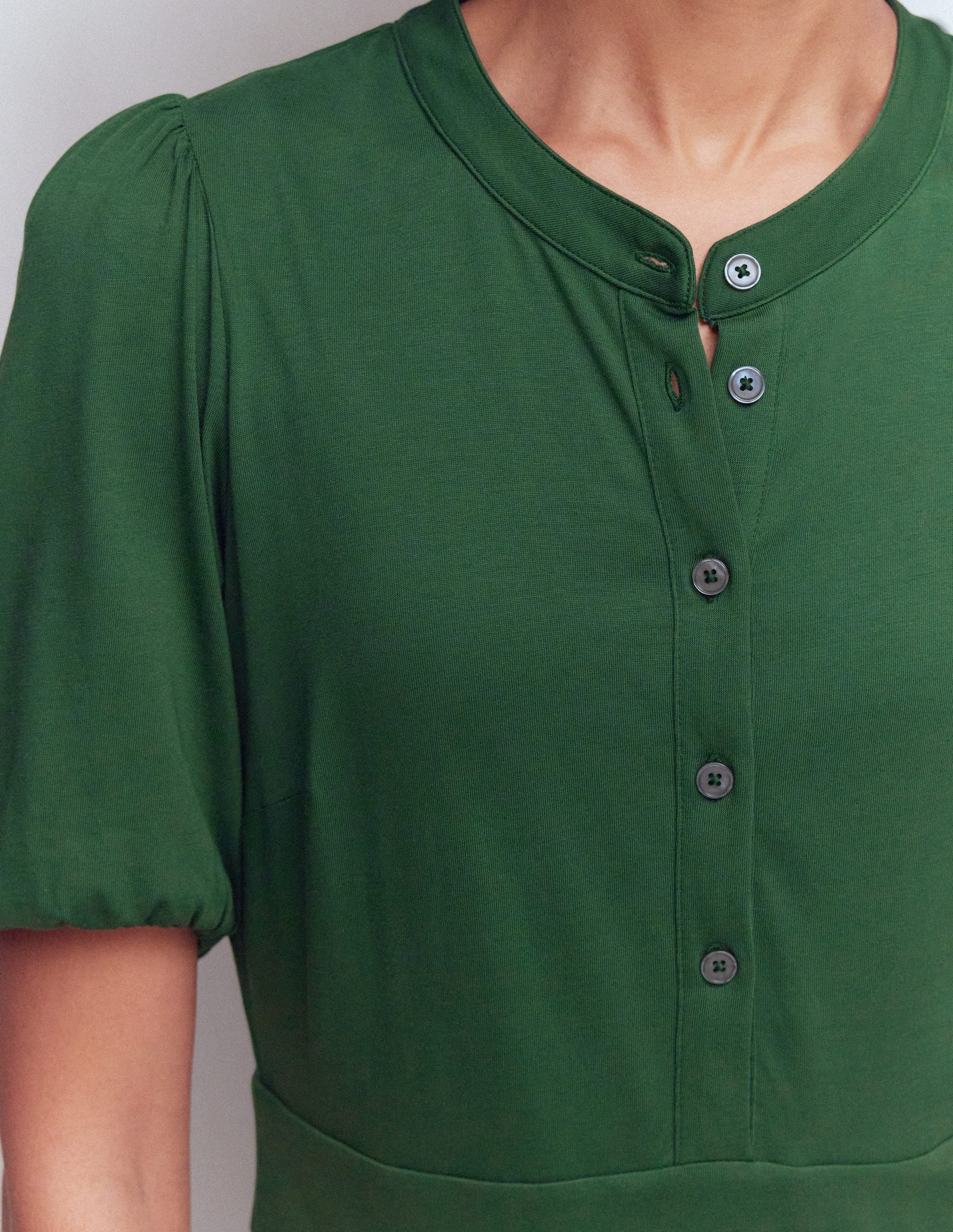 Amber Pleat Jersey Midi Dress-Hunter Green-2