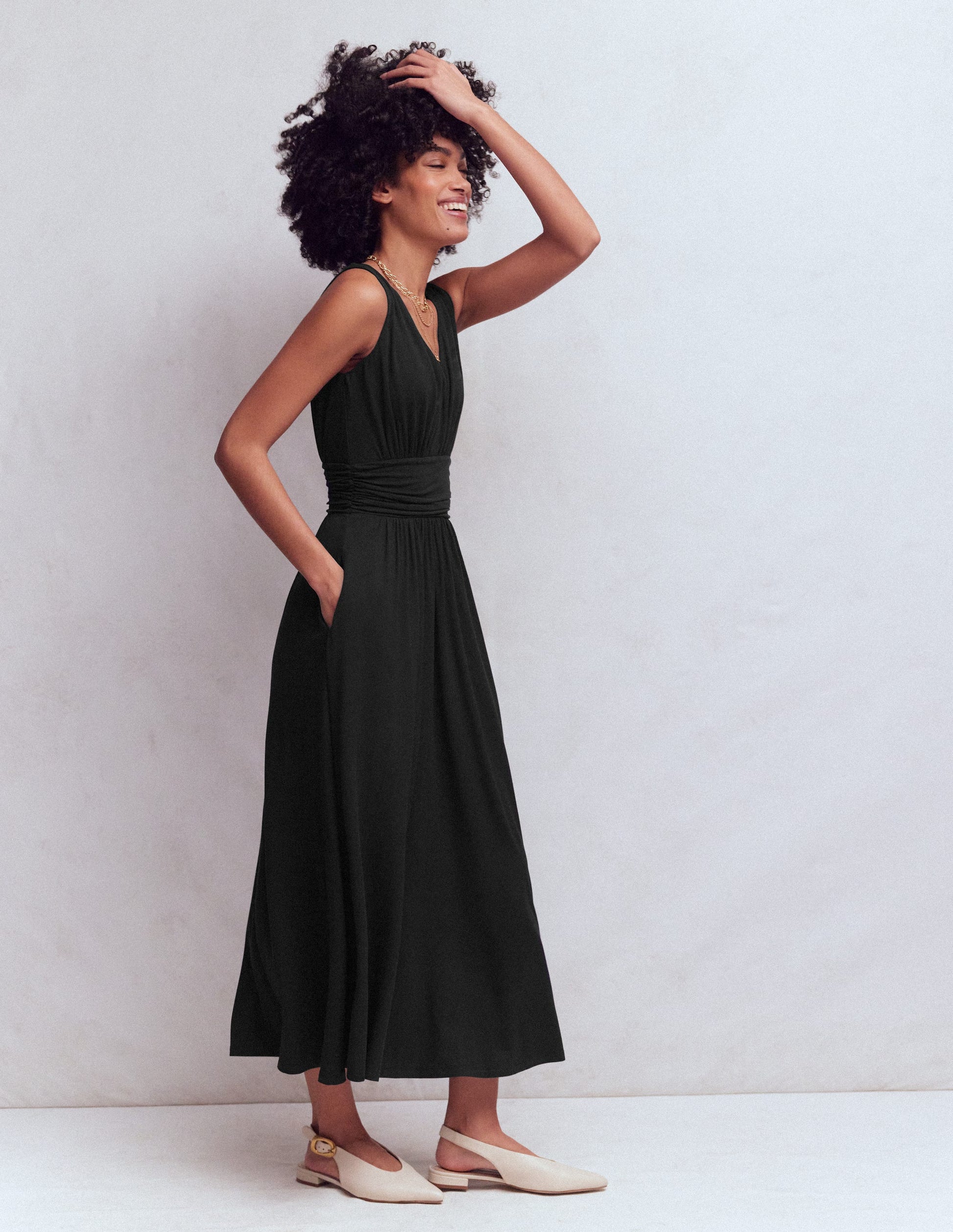 Elodie Jersey Maxi Dress-Black-4