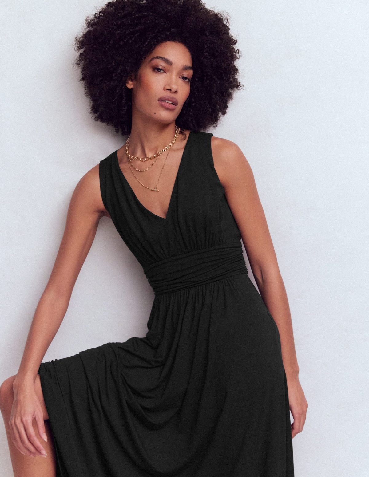 Elodie Jersey Maxi Dress-Black - Image 5