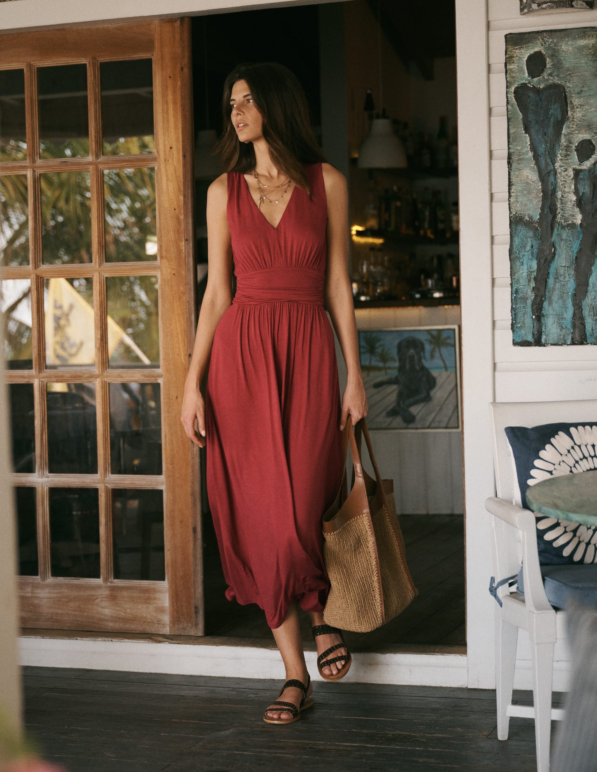 Elodie Jersey Maxi Dress-Rich Chestnut-1