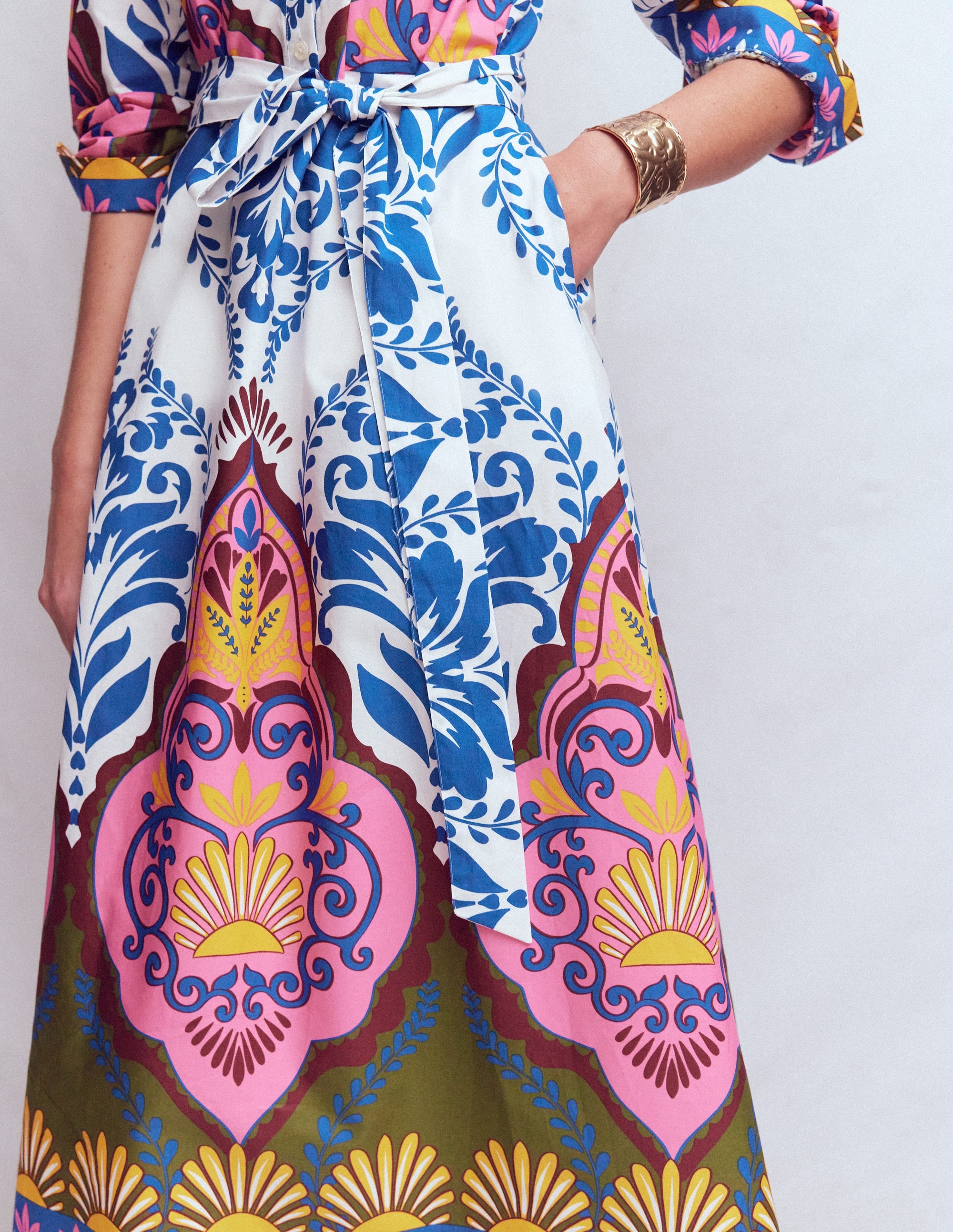 Ava Cotton Midi Dress-Multi, Ornamental Garden - Image 2