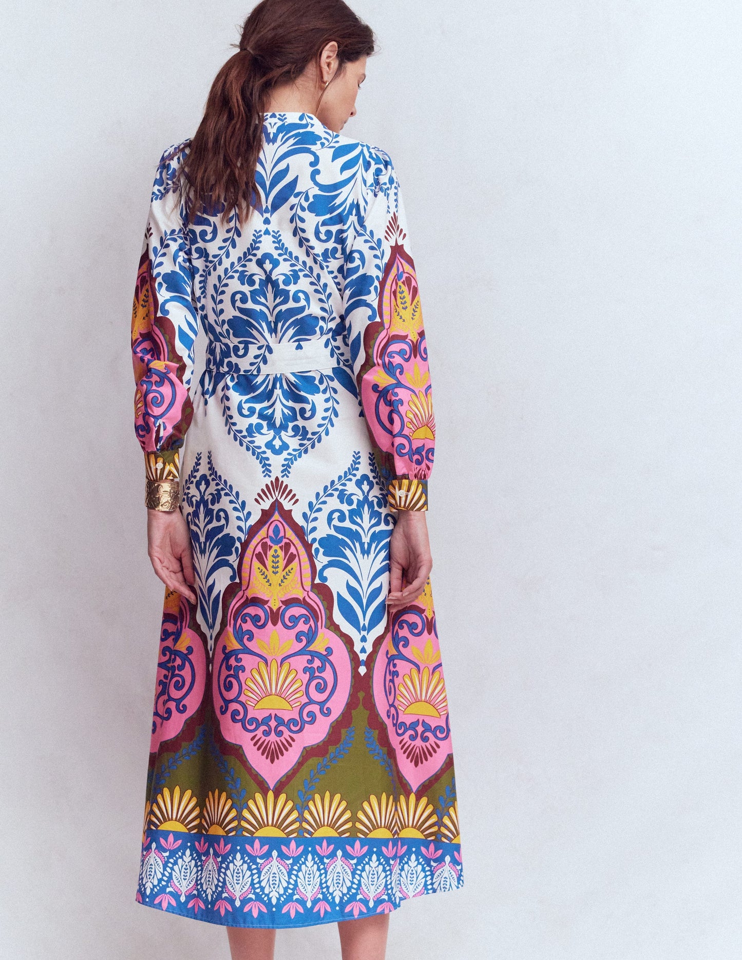 Ava Cotton Midi Dress-Multi, Ornamental Garden