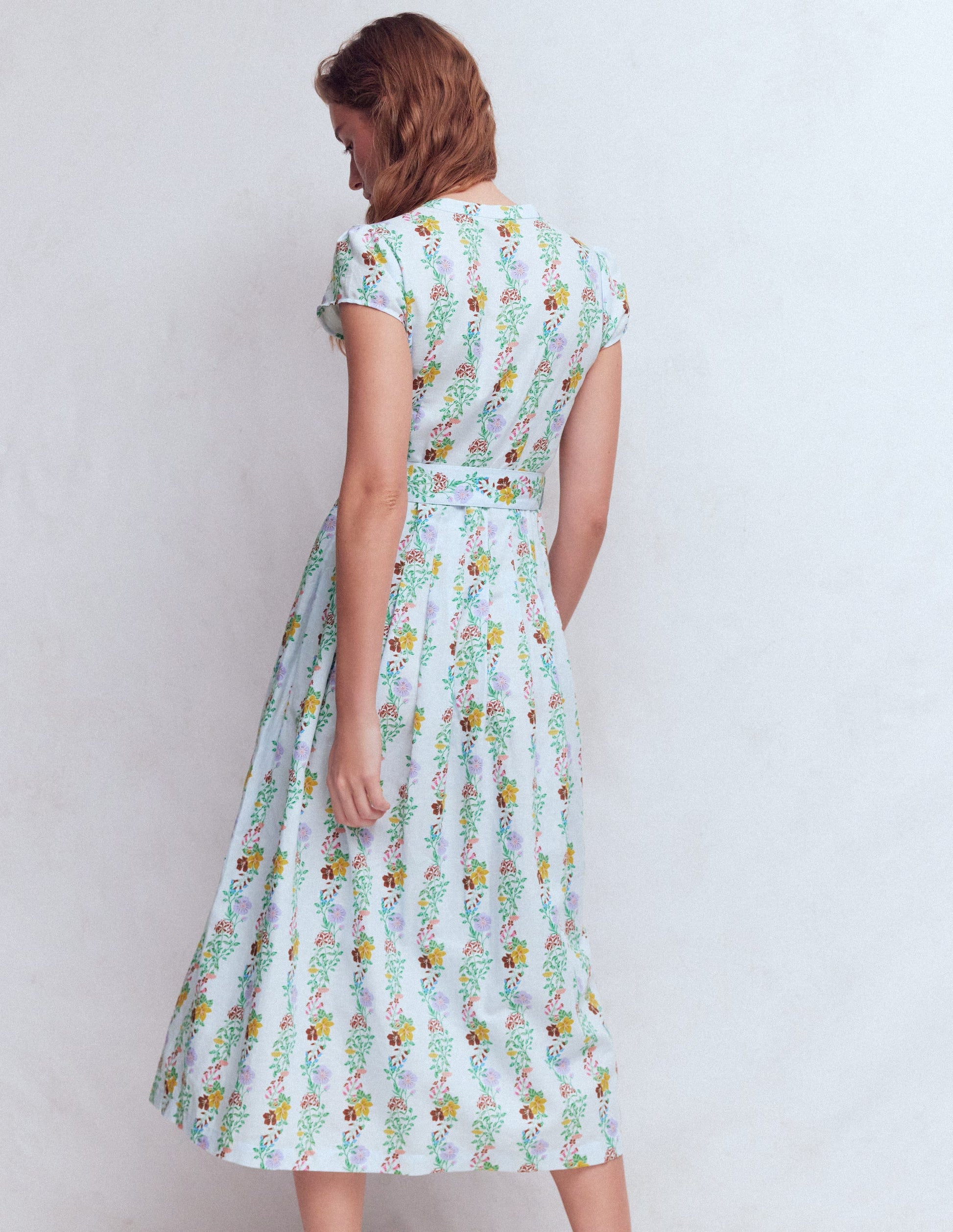 Arabella Linen Blend Dress-Ice Cube Blue, Blossom Trail-5