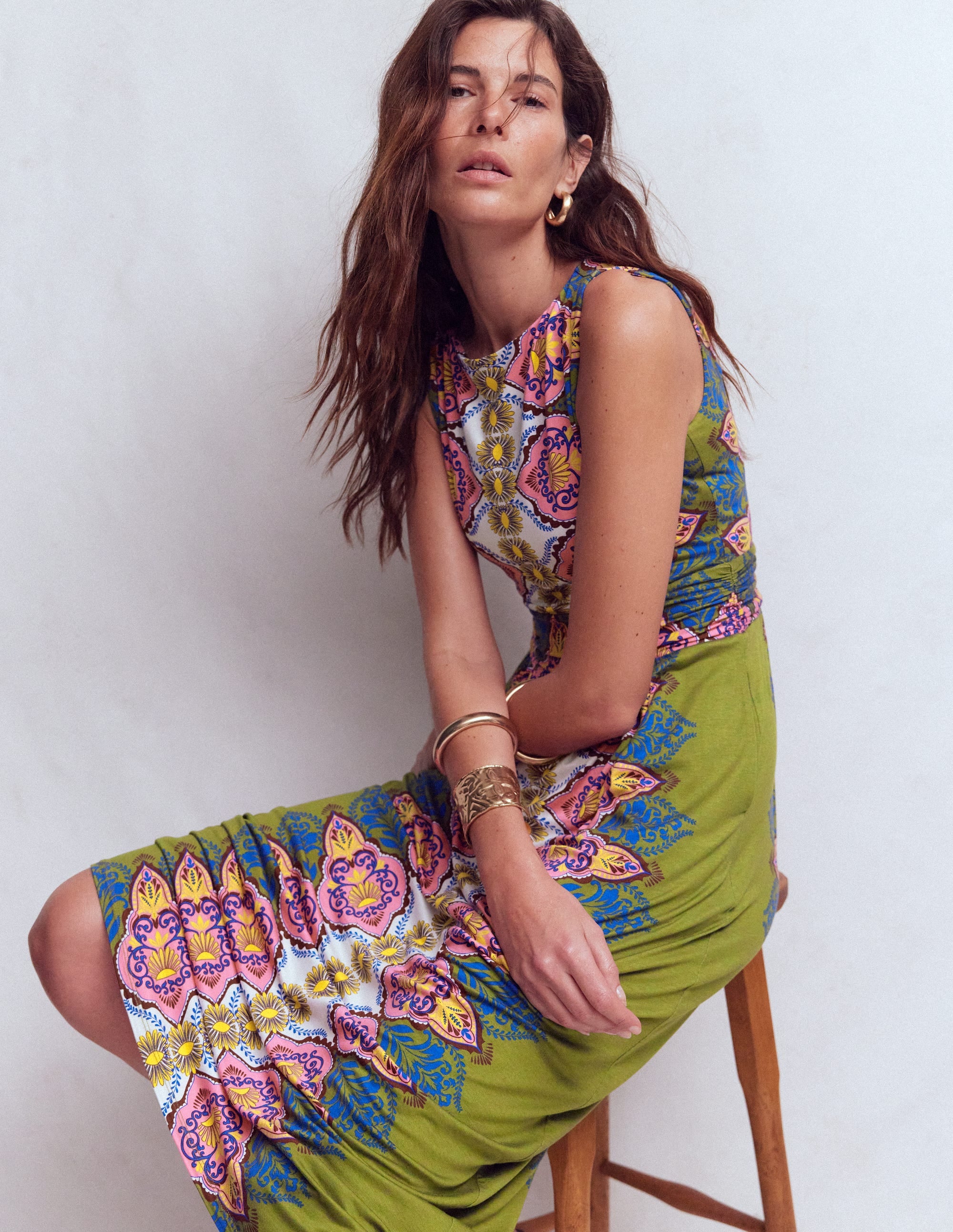 Antonia Jersey Maxi Dress-Multi, Ornamental Garden - Image 4
