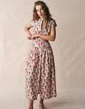 Arabella Cotton Maxi Dress-Pink Carnation Stem