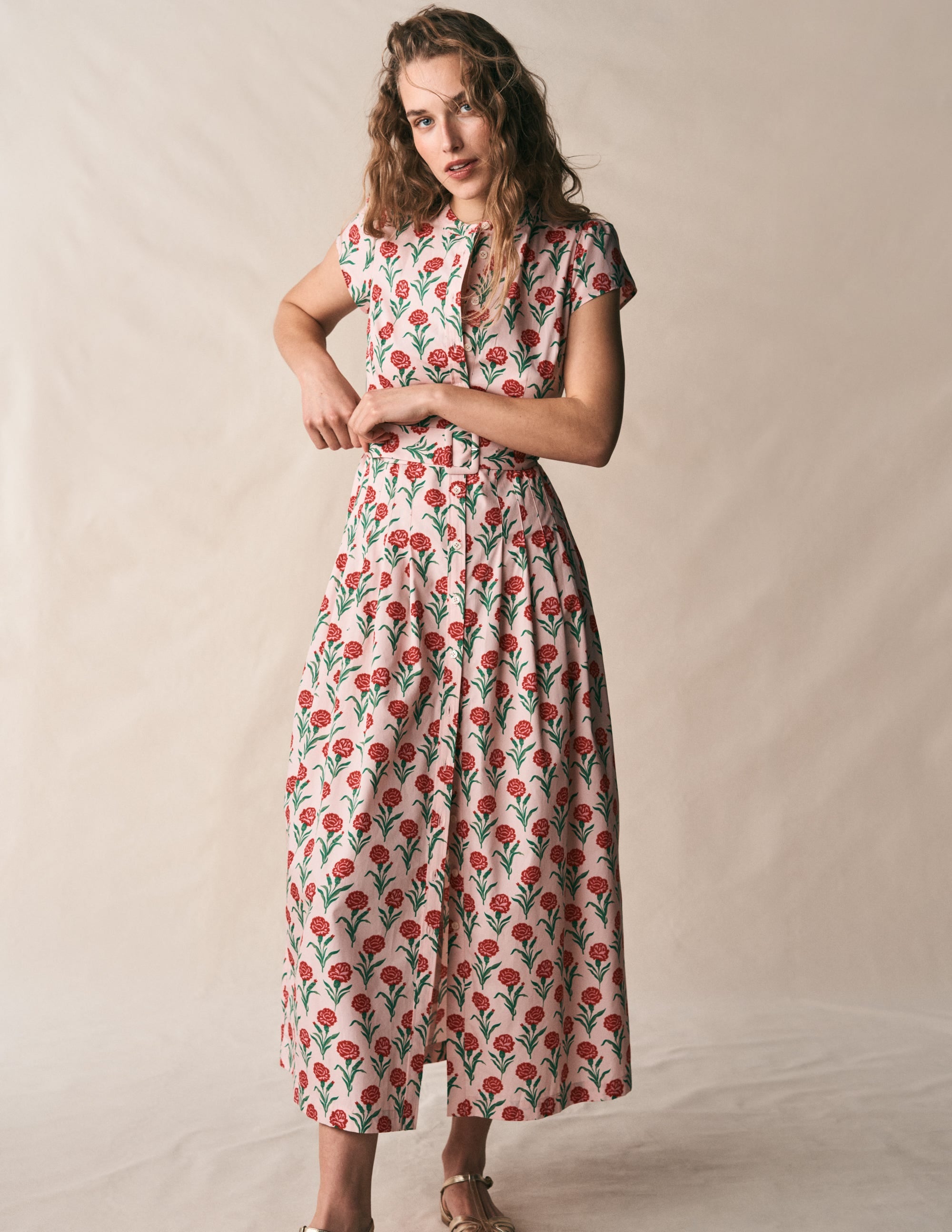 Arabella Cotton Maxi Dress-Pink Carnation Stem - Image 6