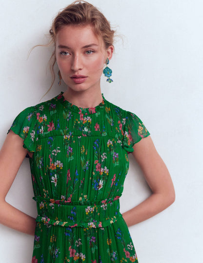 Sleeveless Ruffle Dress-Bear Grass, Delicate Blossom-3