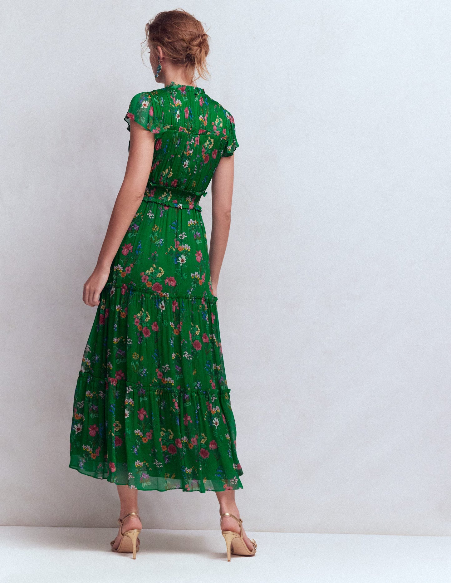 Sleeveless Ruffle Dress-Bear Grass, Delicate Blossom