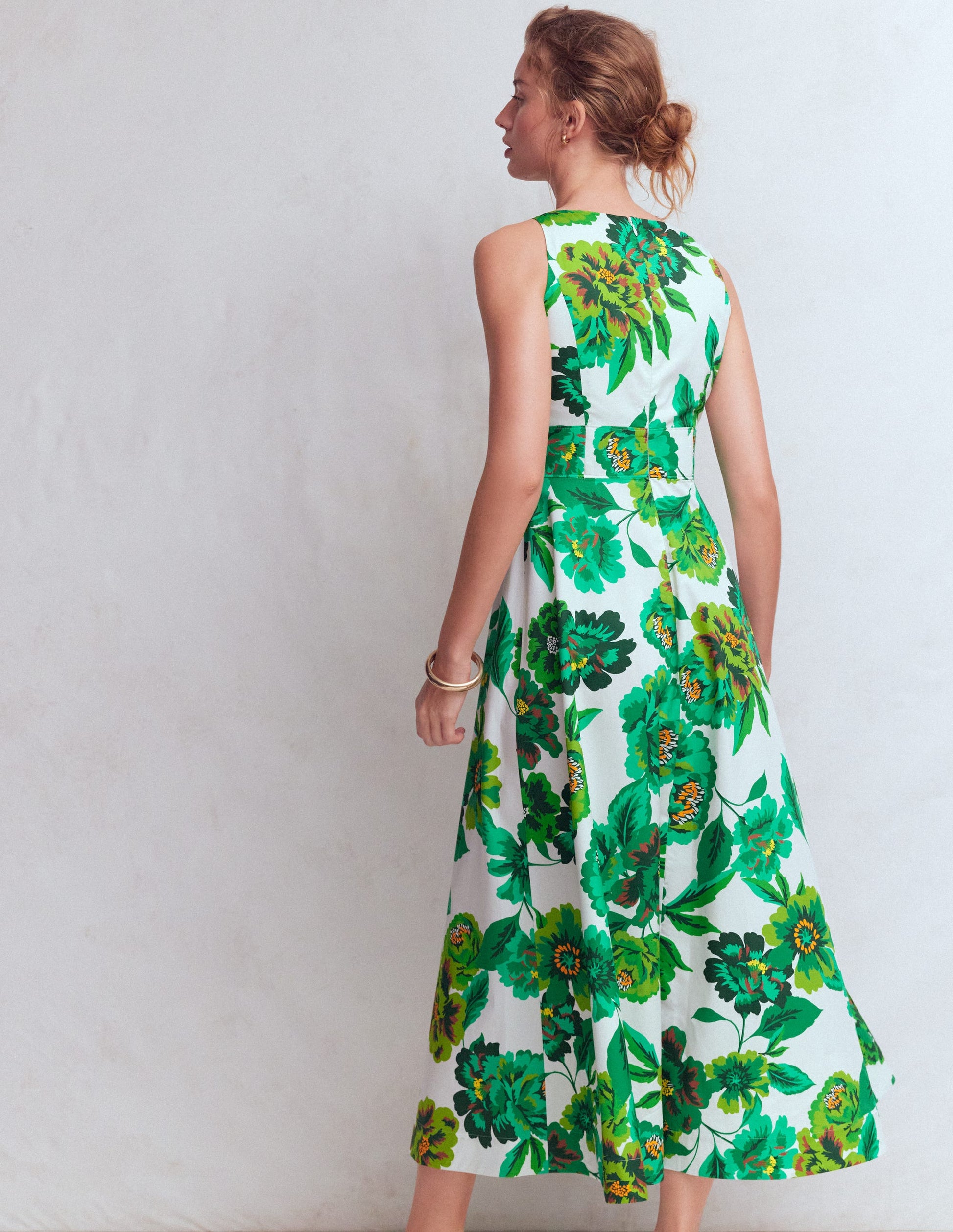 Silvia Boned Bodice Maxi Dress-Green Opulent Blossom-3