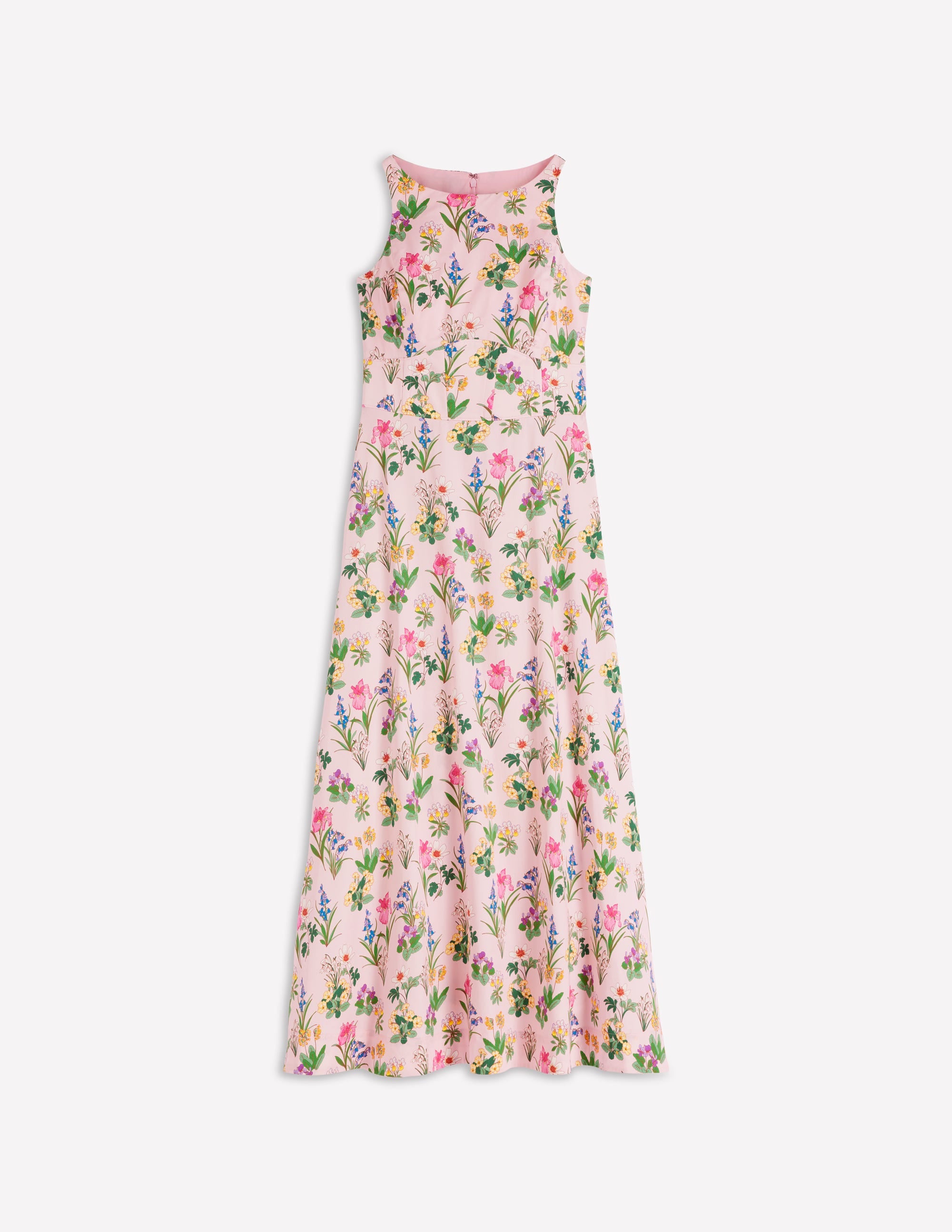 Silvia Boned Bodice Maxi Dress-French Pink, Delicate Blossom - Image 7