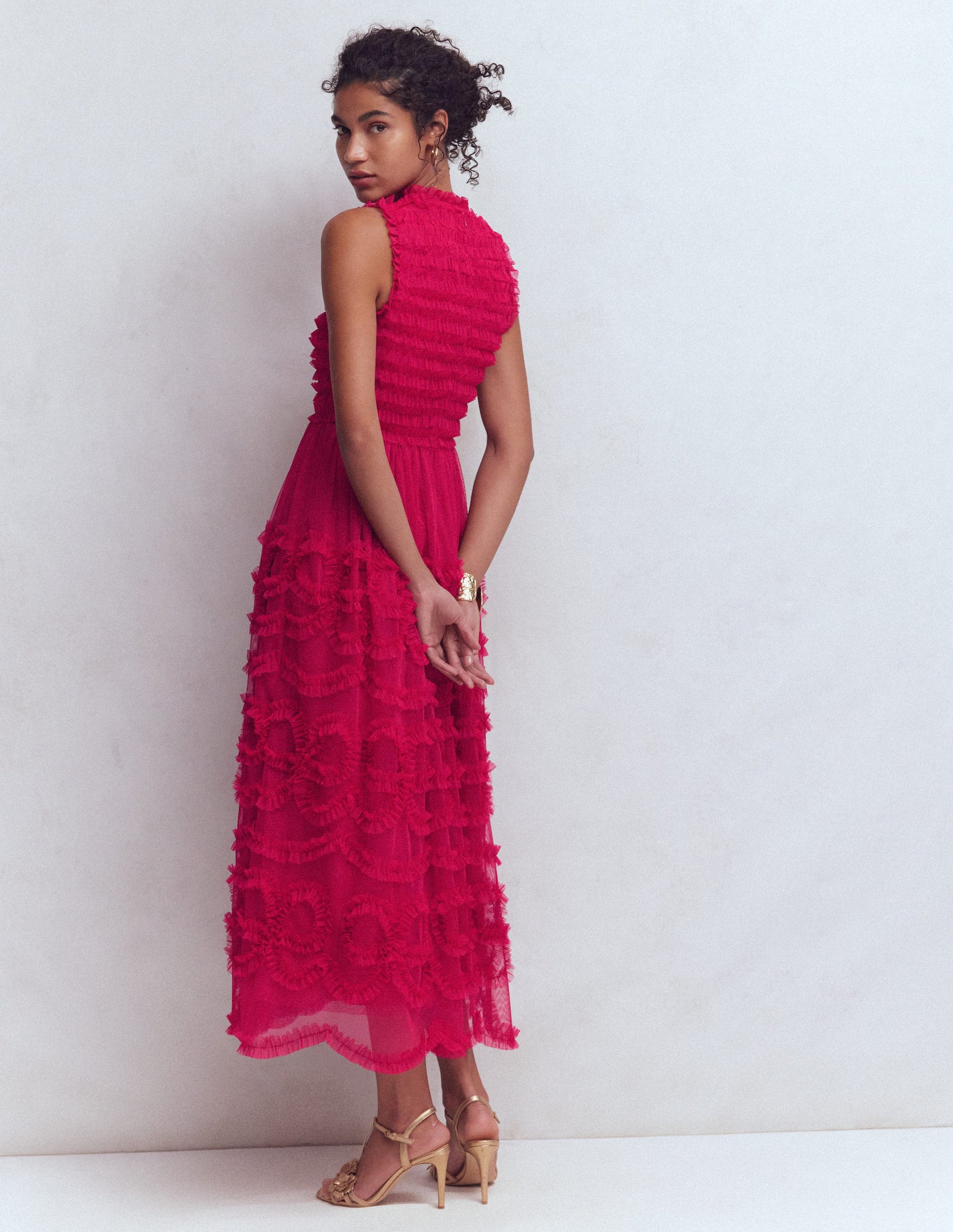 Tulle Bow Party Dress-Vibrant Pink | Boden Global Tulle Bow Party Dress-Vibrant Pink | Boden Global