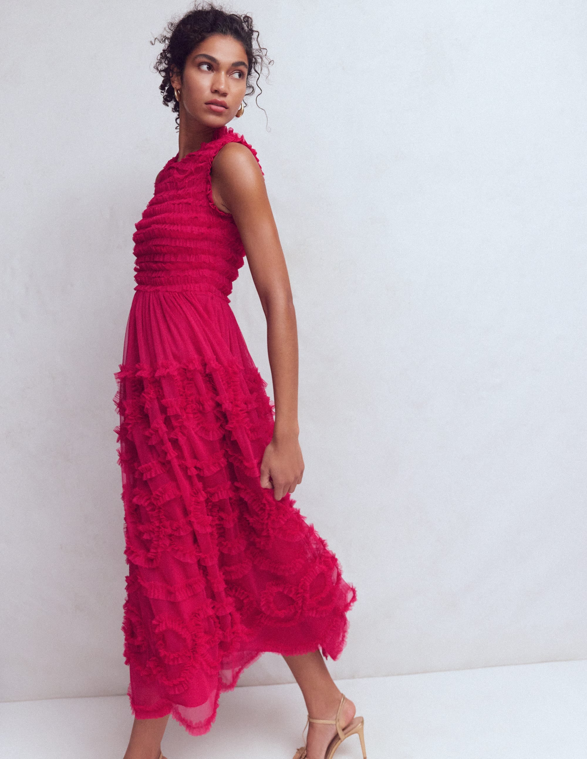 Tulle Bow Party Dress-Vibrant Pink - Image 5