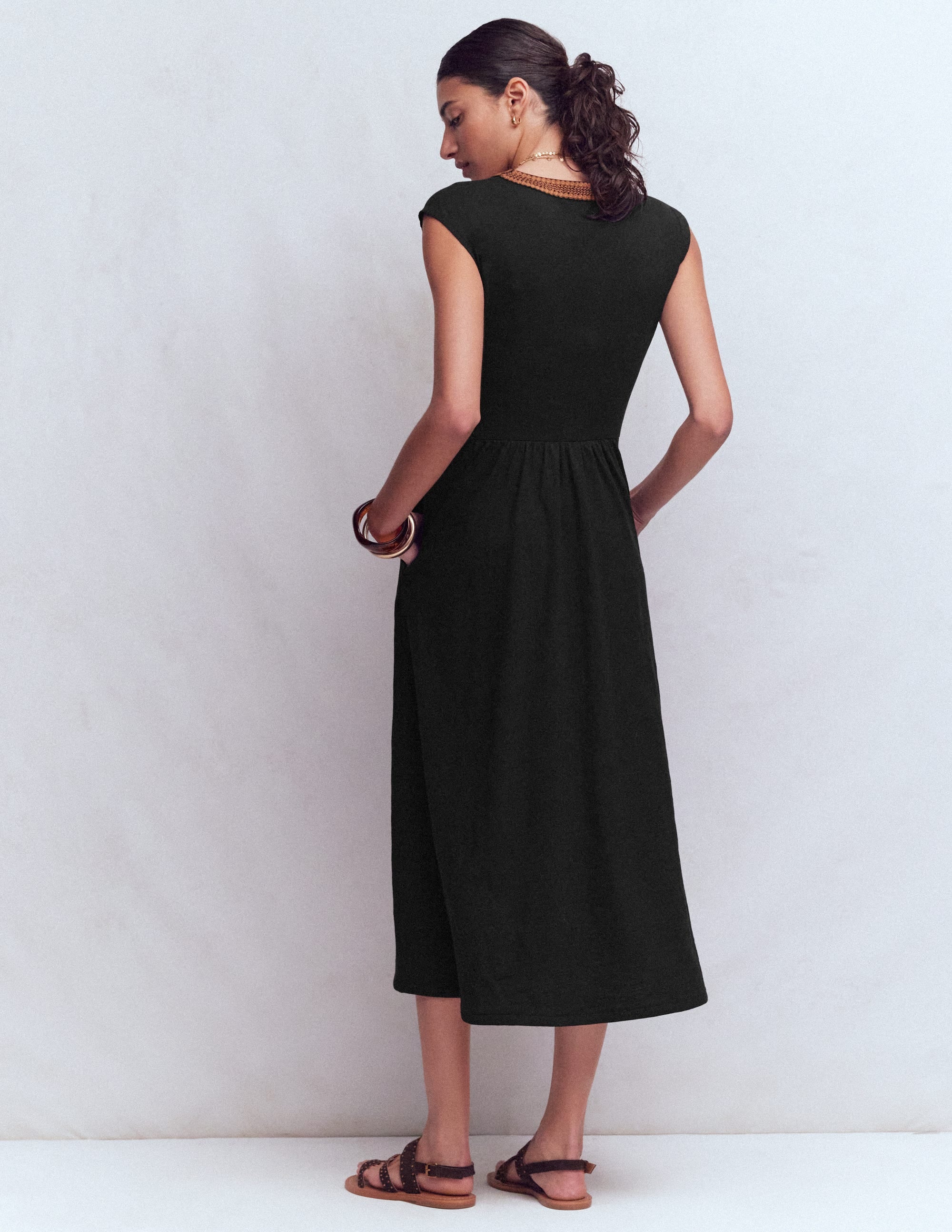 May Jersey Midi Dress-Black - Image 3