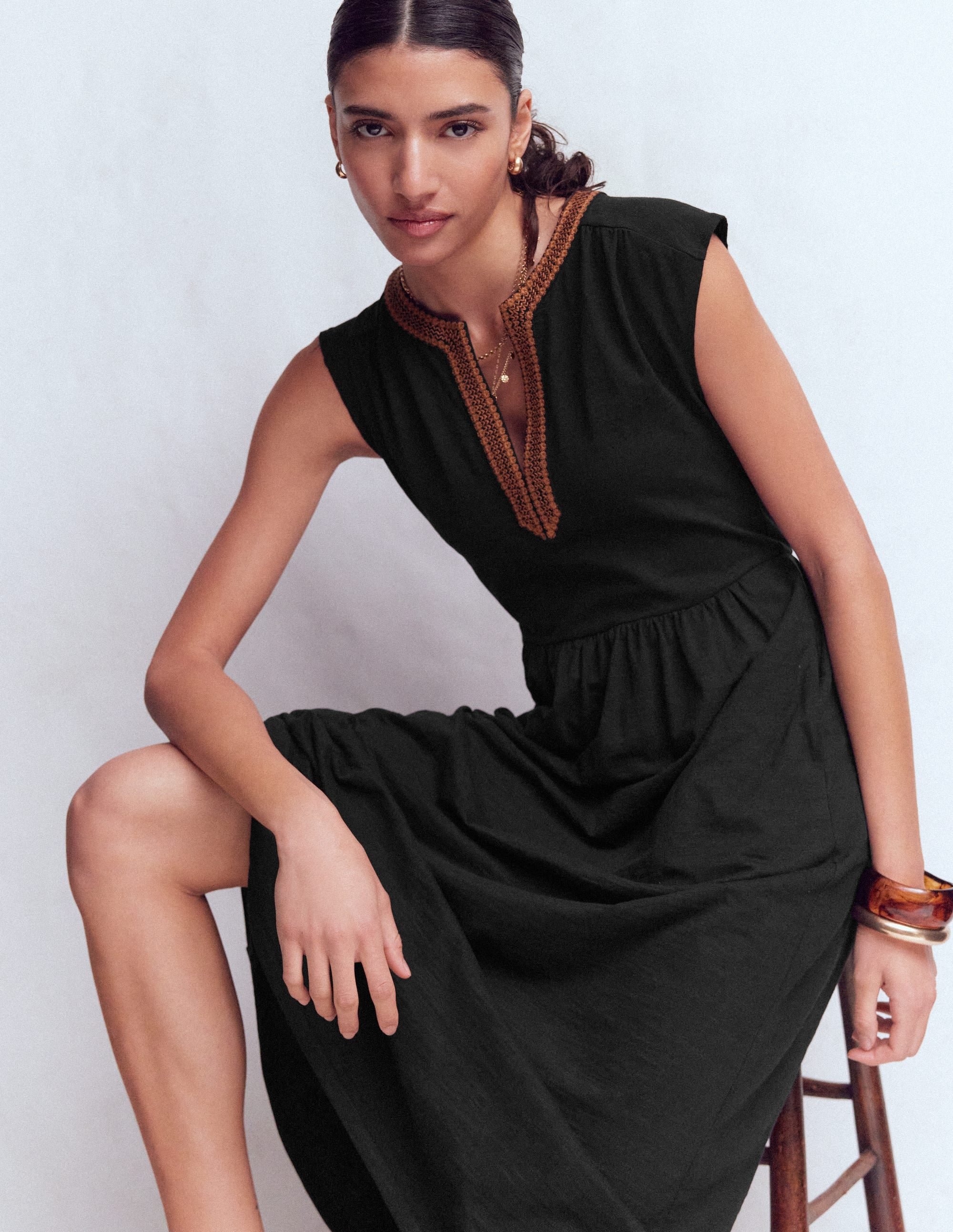 May Jersey Midi Dress-Black - Image 4