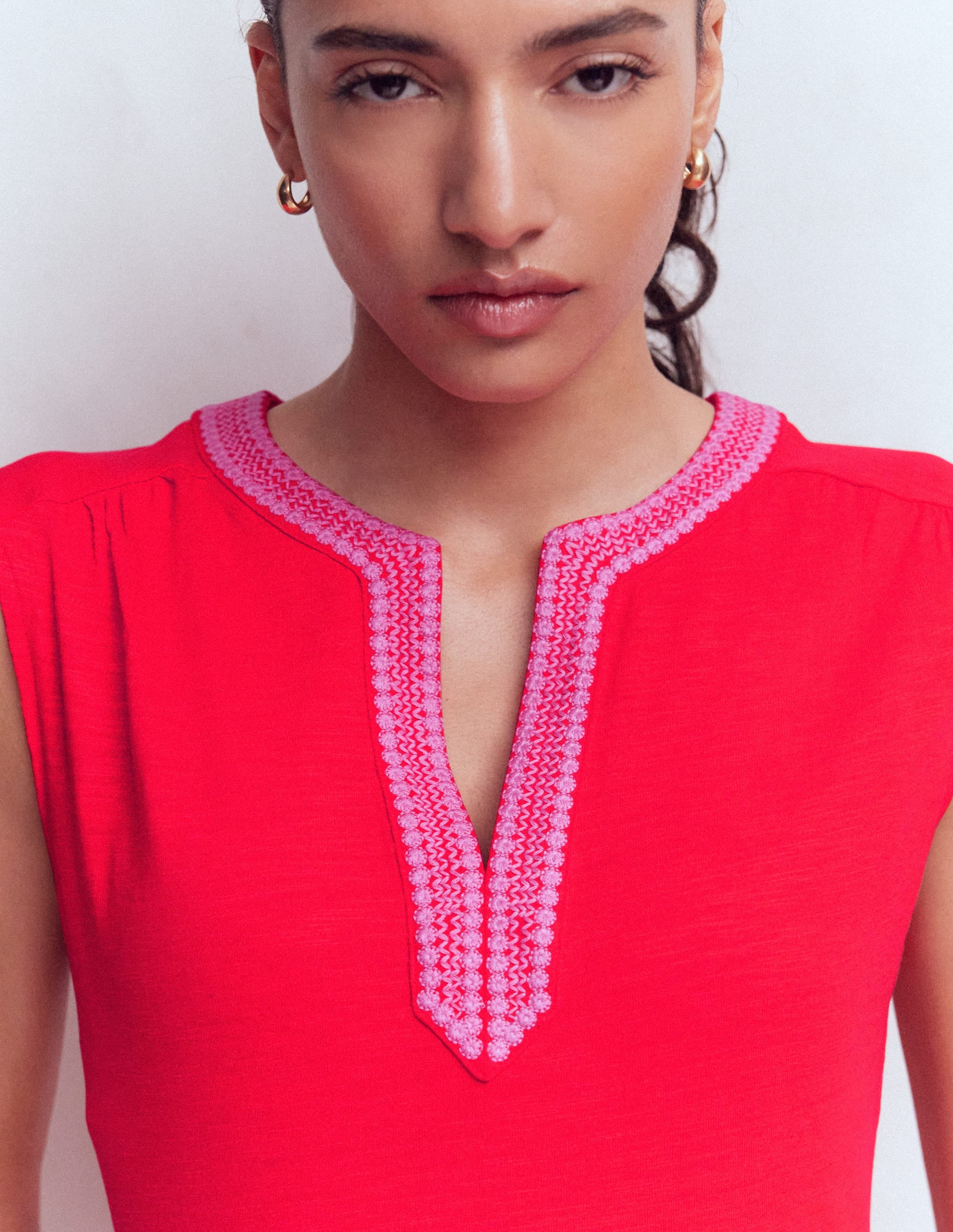 May Jersey Midi Dress-Poppy Red - Image 2