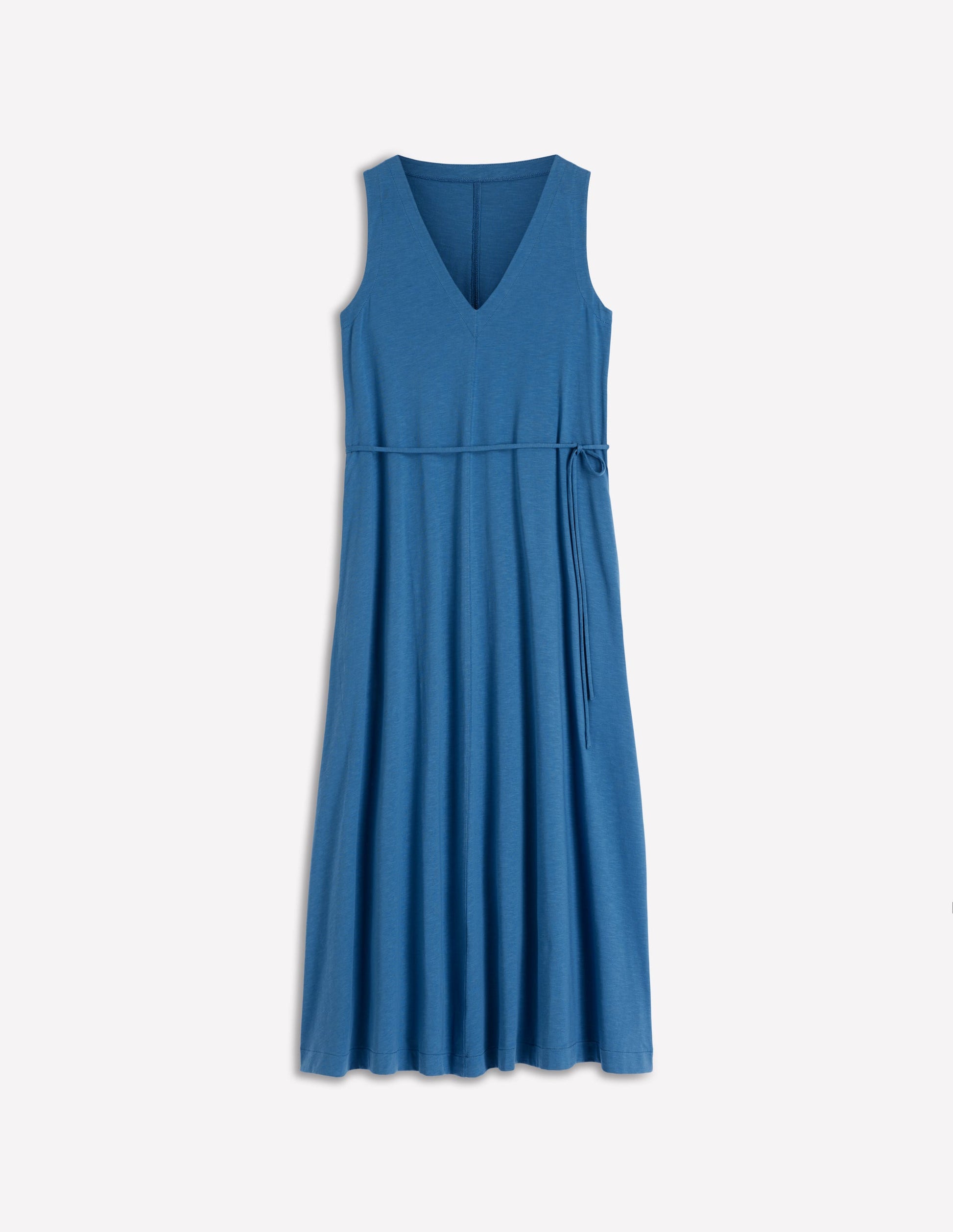 Mia V-neck Jersey Midi Dress-Tourmaline Blue-5