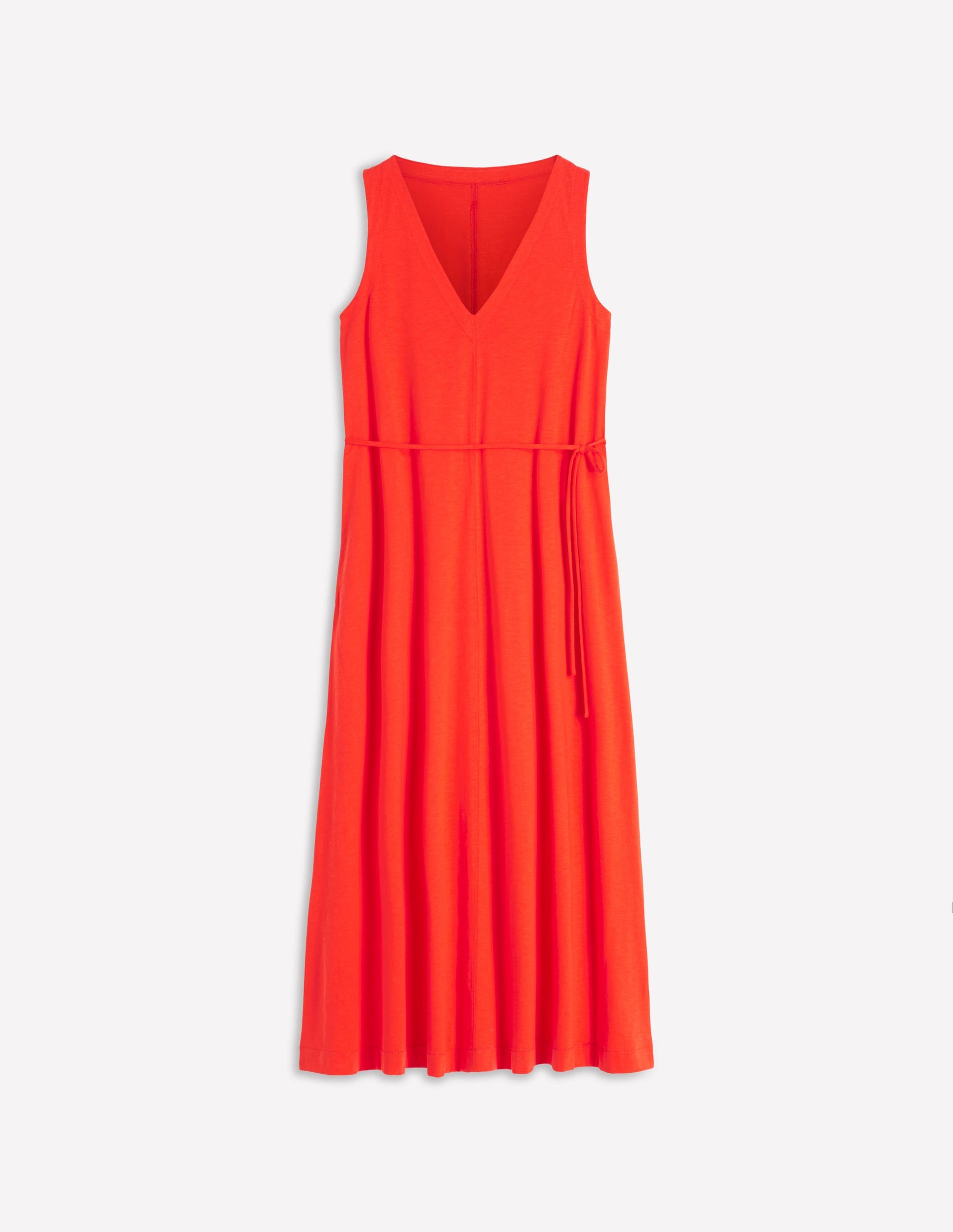 Mia V-neck Jersey Midi Dress-Firecracker Red-7