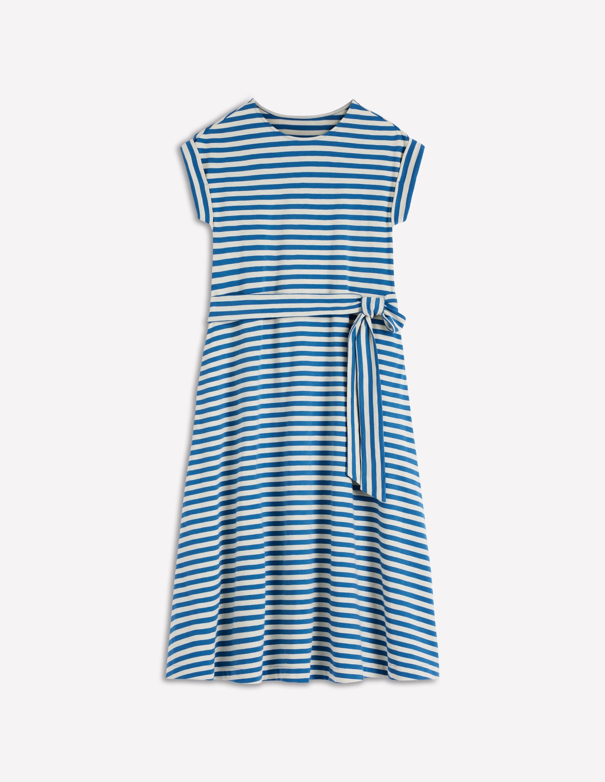 Eve Jersey Midi Dress-Blue and Ivory Stripe - Image 7