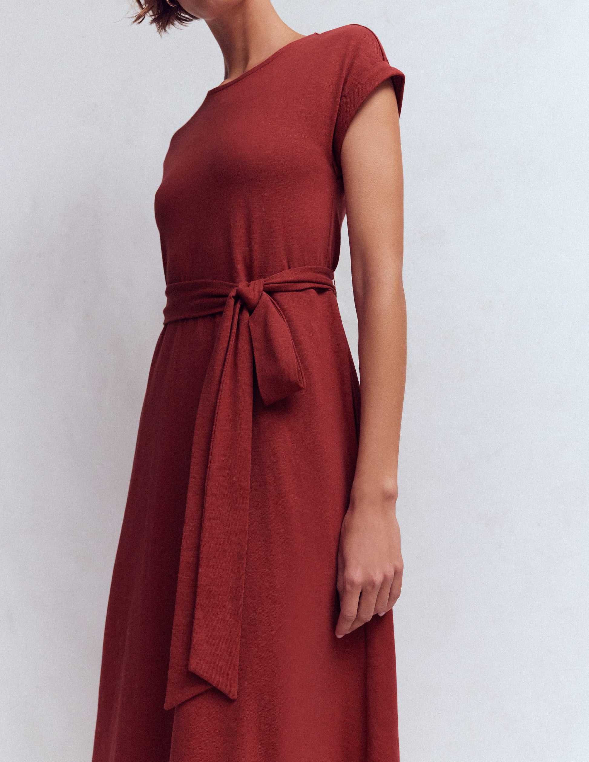 Eve Jersey Midi Dress-Rich Chestnut-2