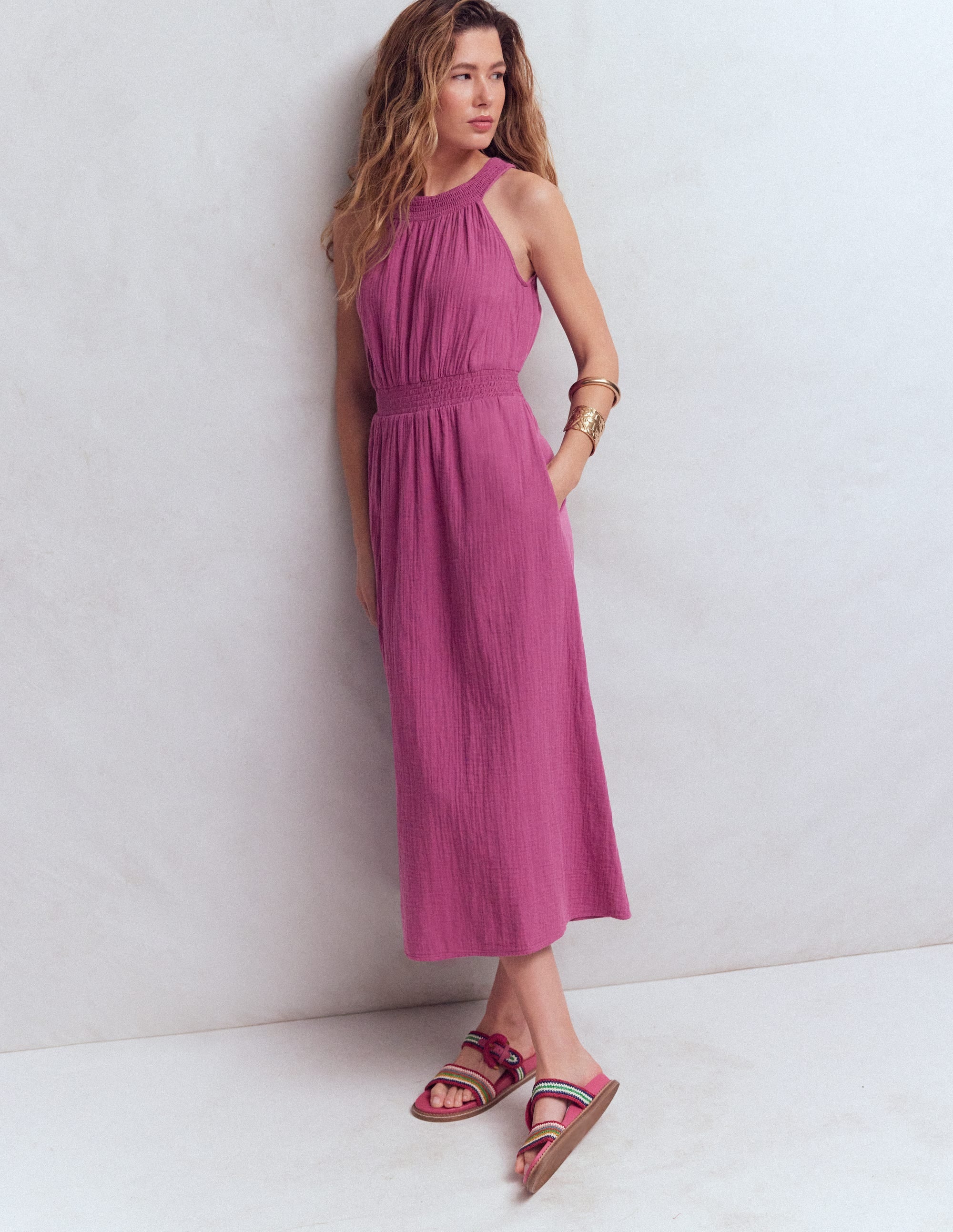 Daphne Double Cloth Dress-Warm Mauve - Image 1