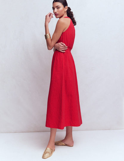 Daphne Double Cloth Dress-Merida Red-1