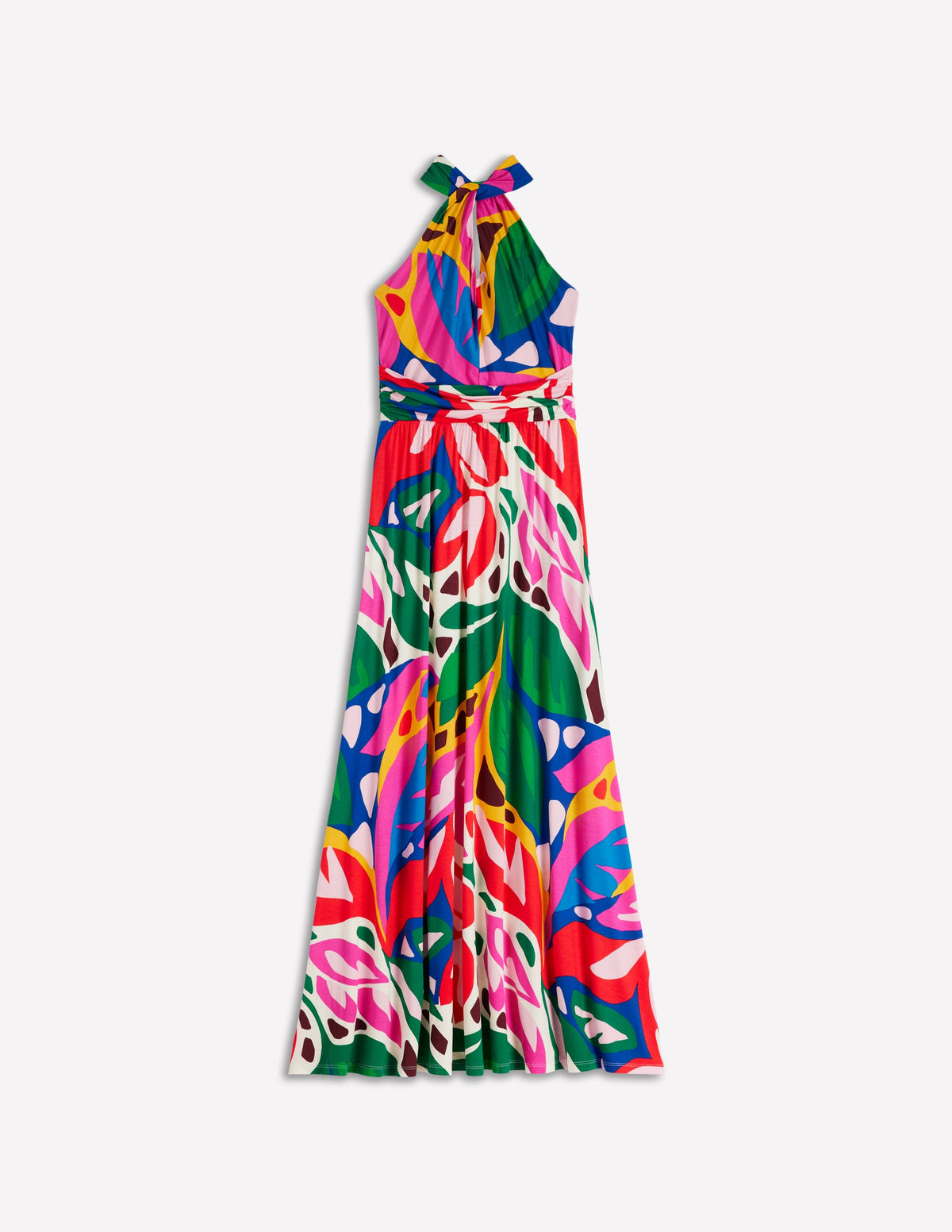 Sydney Twist Neck Jersey Dress-Multi, Leafy Cascade - Image 7