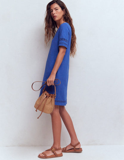 Hattie Jersey T-shirt Dress-Denim Blue-1