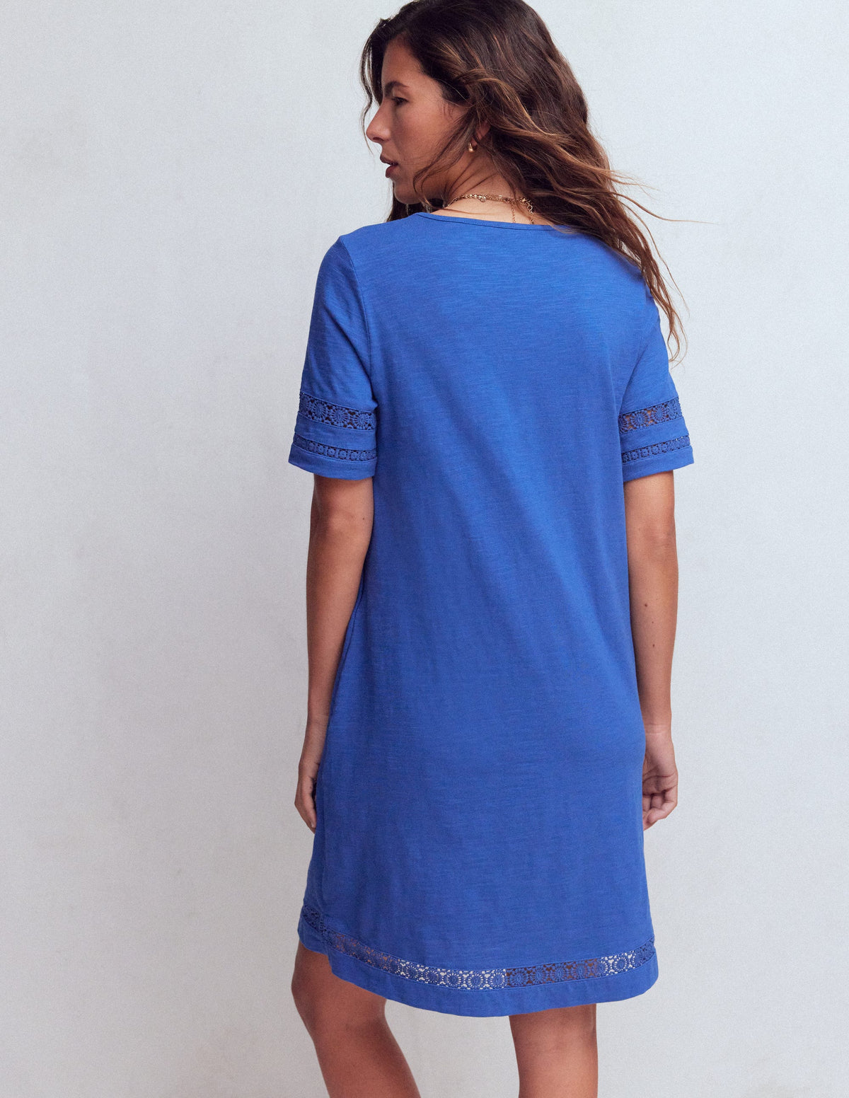 Hattie Jersey T-shirt Dress-Denim Blue - Image 3